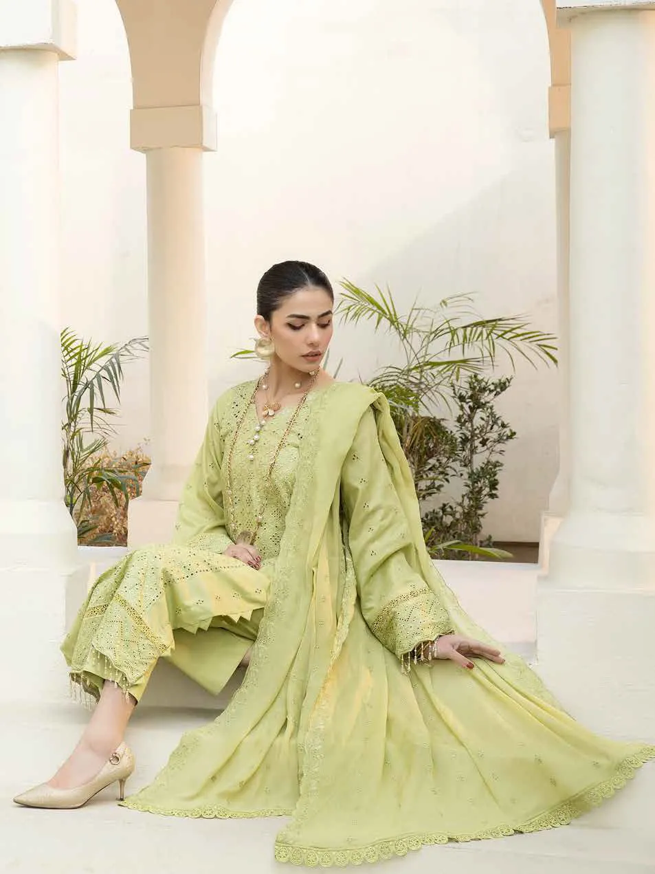 Aafreen by Riaz Arts Embroidered Chikankari Schiffli Lawn 3Pc AF-02