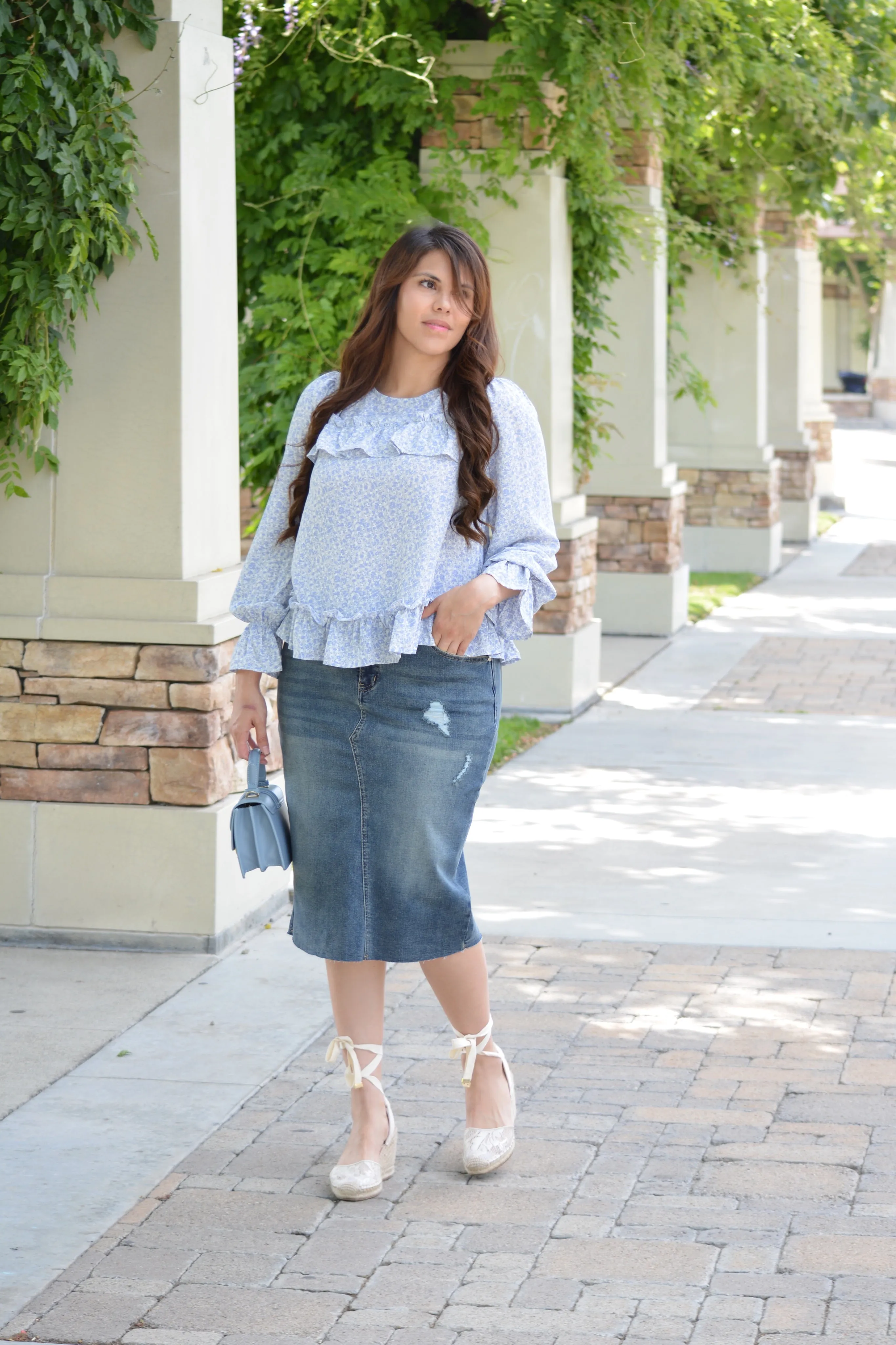 Arya Blue Floral Top