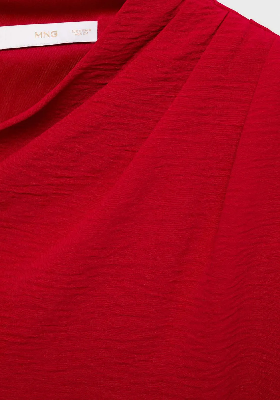 Asymmetric draped gown - Red