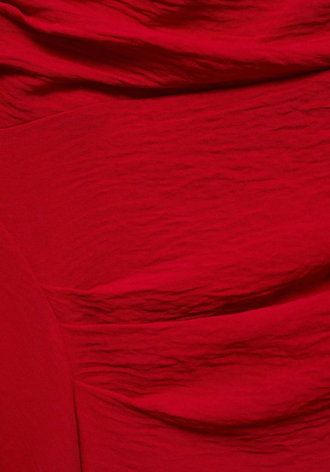 Asymmetric draped gown - Red