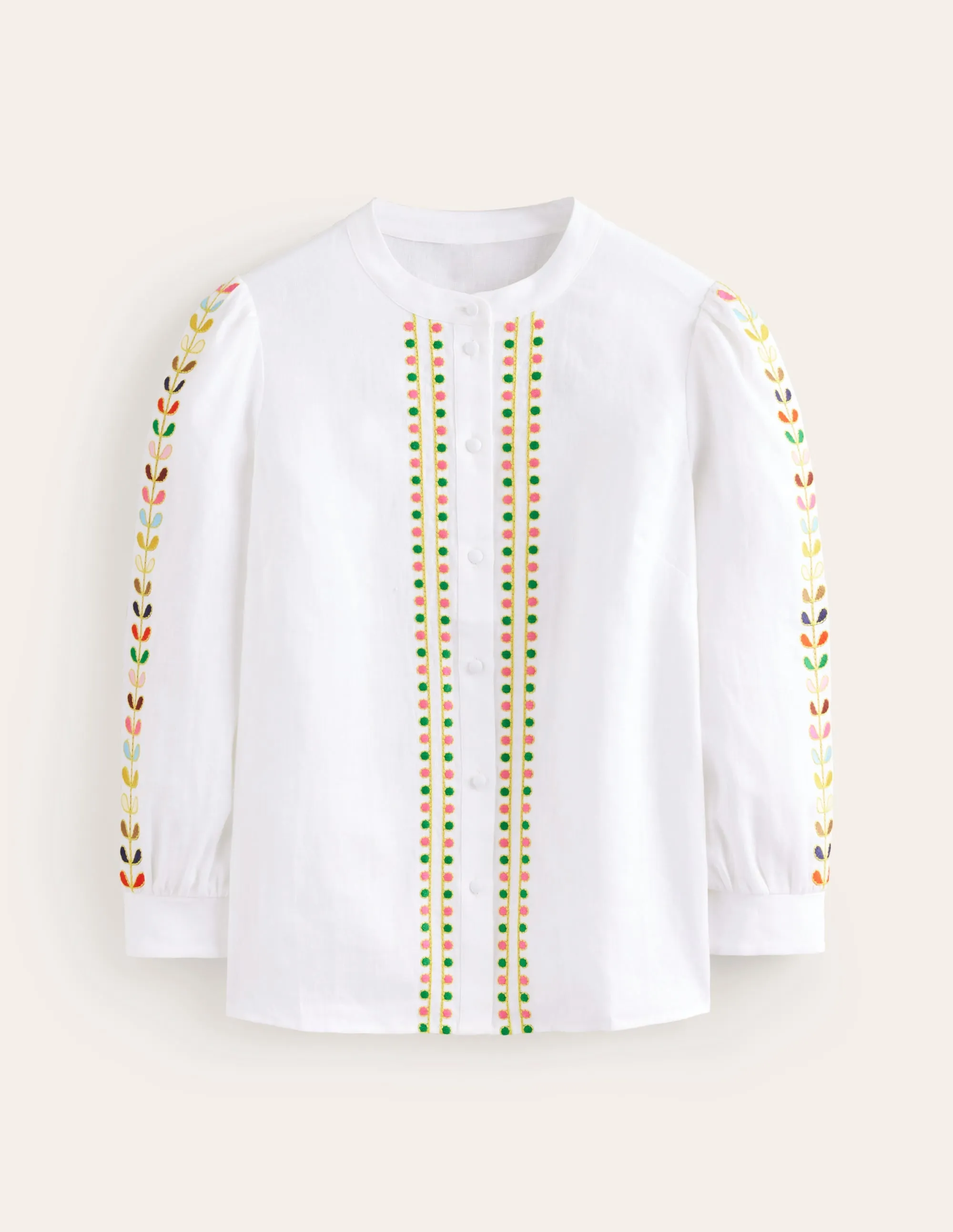 Ava Embroidered Top-White