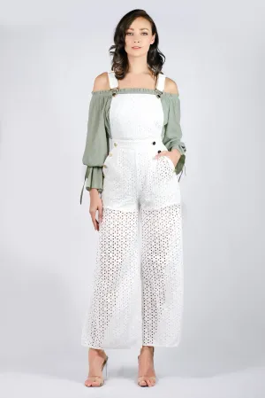 AW'18 Embroidered Lace Overall - White