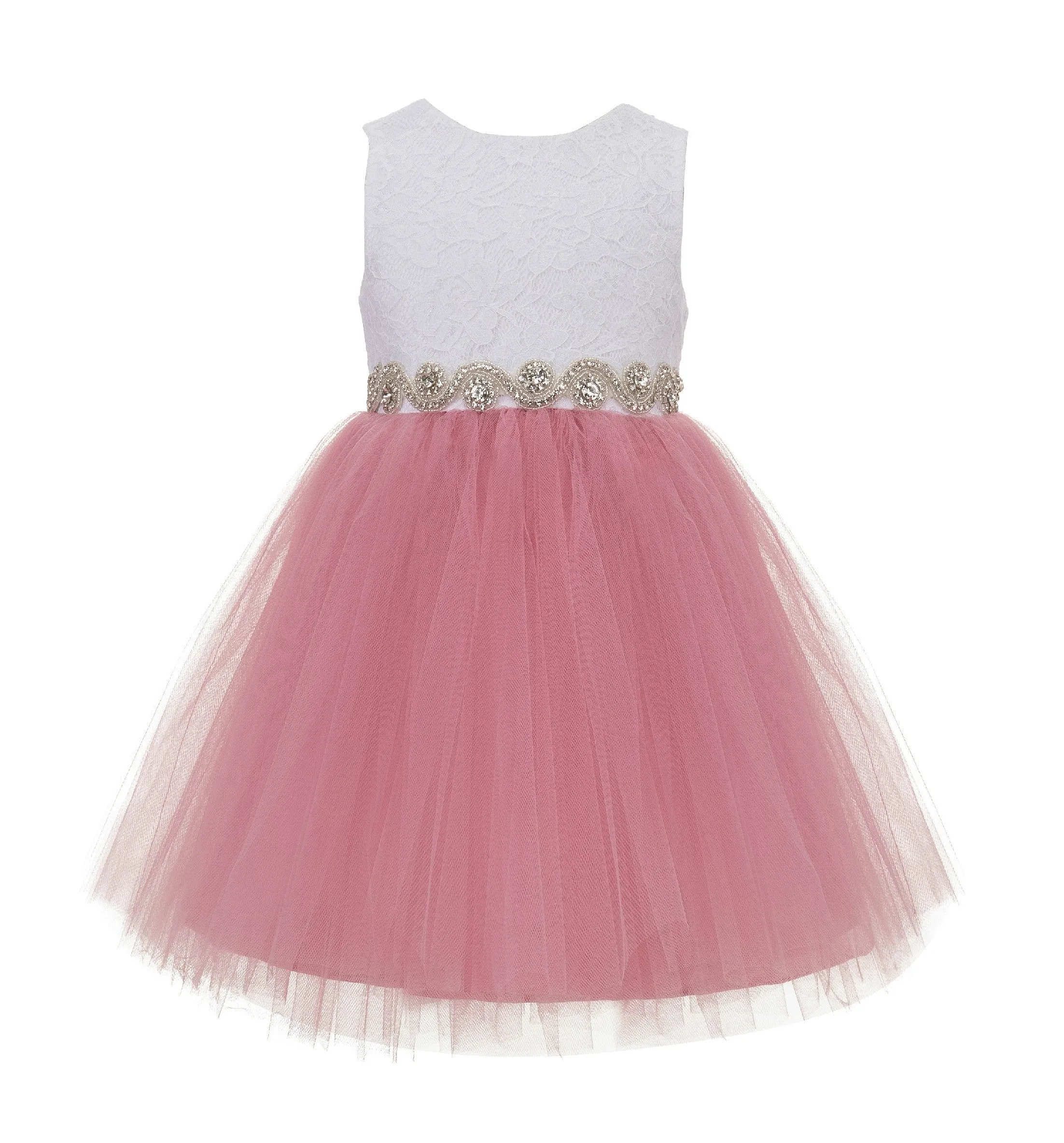 Backless V-Back Lace Flower Girl Dress Holy Baptism Wedding Reception Social Events Birthday 206R2