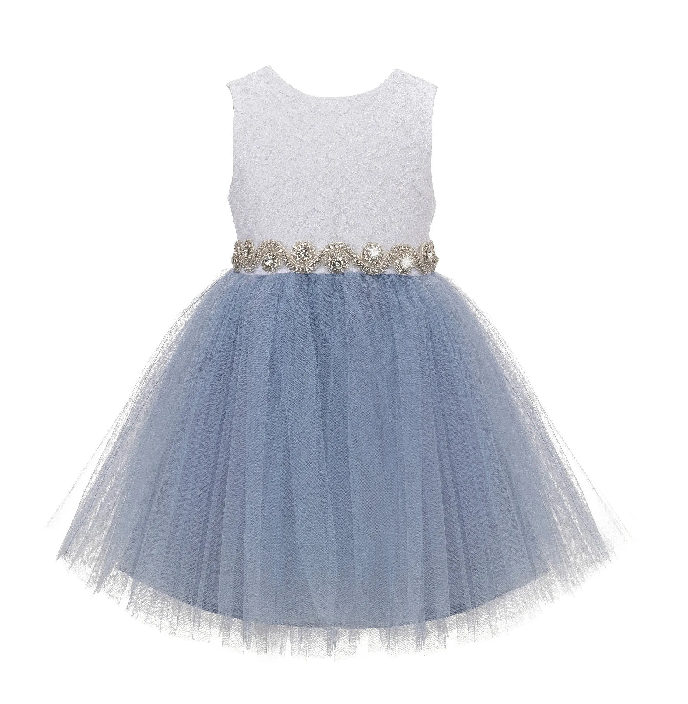 Backless V-Back Lace Flower Girl Dress Holy Baptism Wedding Reception Social Events Birthday 206R2