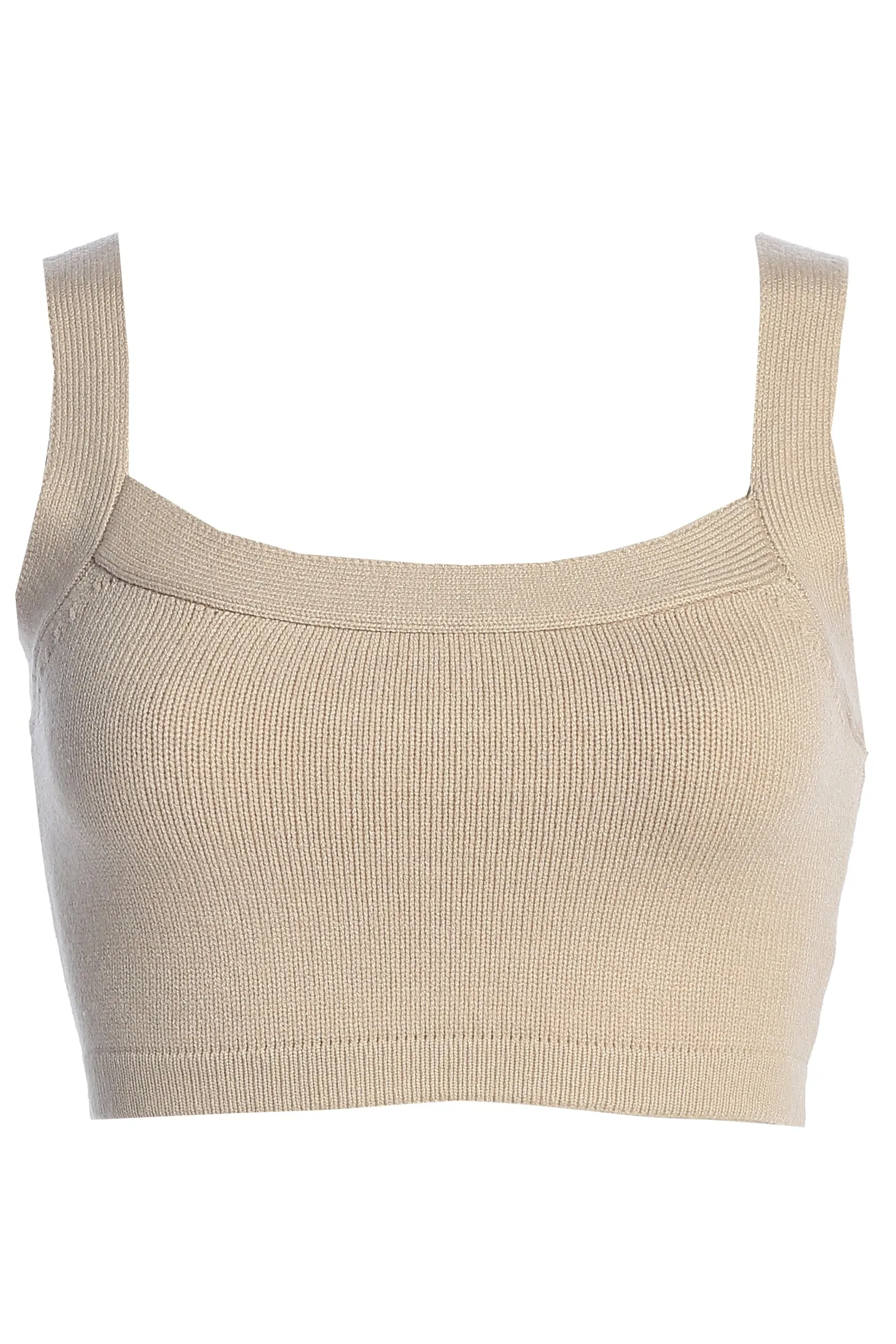 Beige Darlah Knit Crop Top