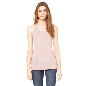 Bella   Canvas Women's Athletic Heather/Neon Pink Flowy Racerback Tank