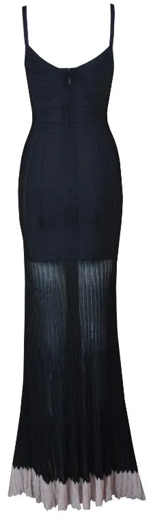 Black Bandage Pleated Maxi Dress