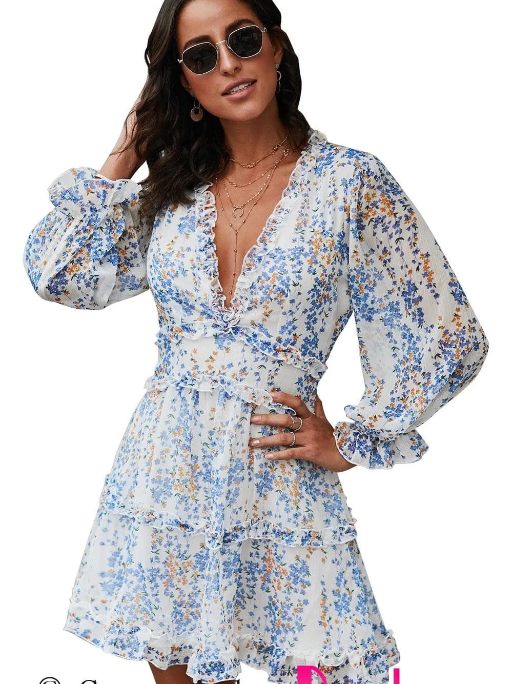 Bohemian Chic Floral Mini Dress