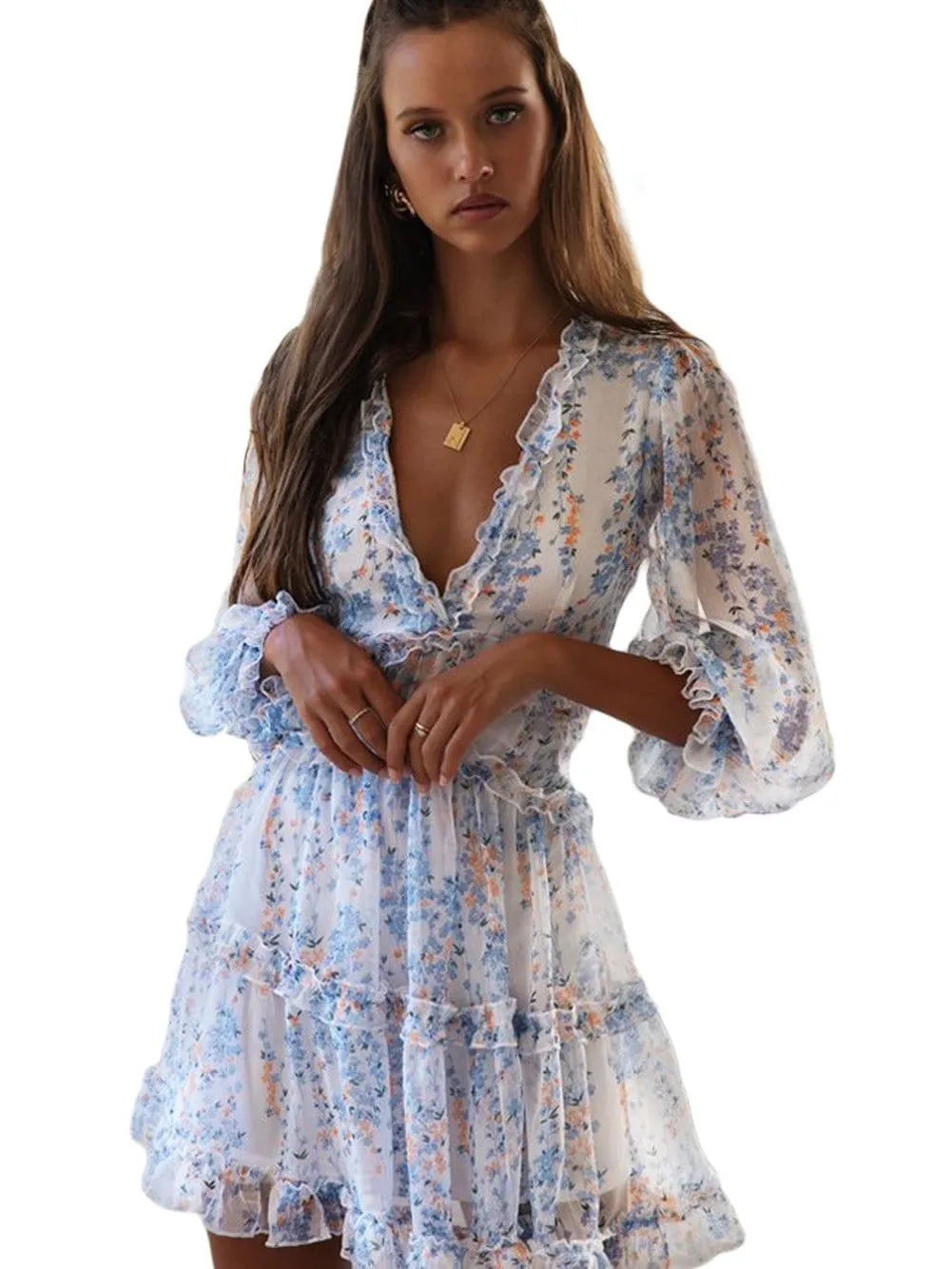 Bohemian Chic Floral Mini Dress