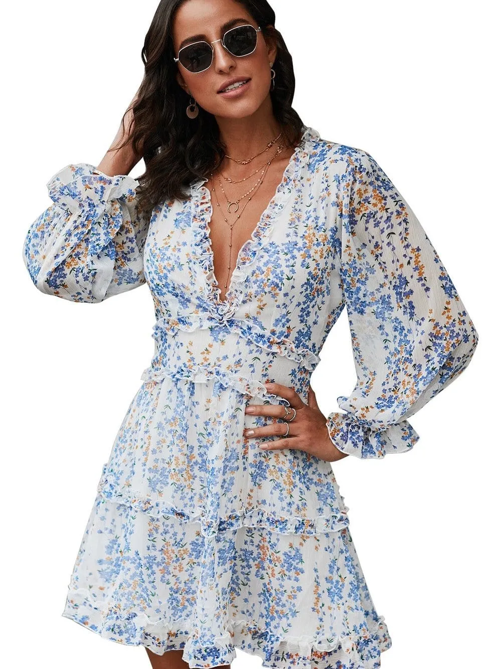 Bohemian Chic Floral Mini Dress