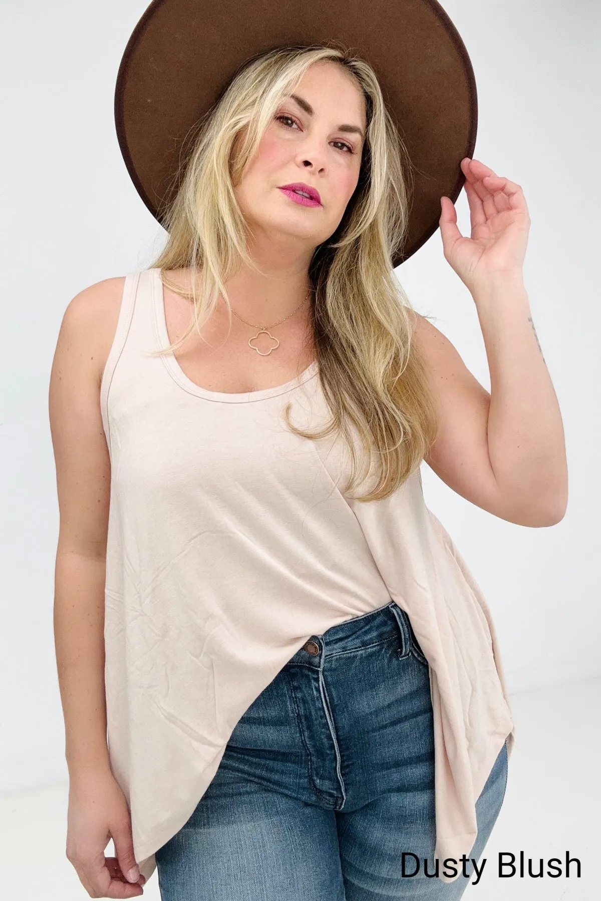 Boho Oversized Shark Bite Tank Top