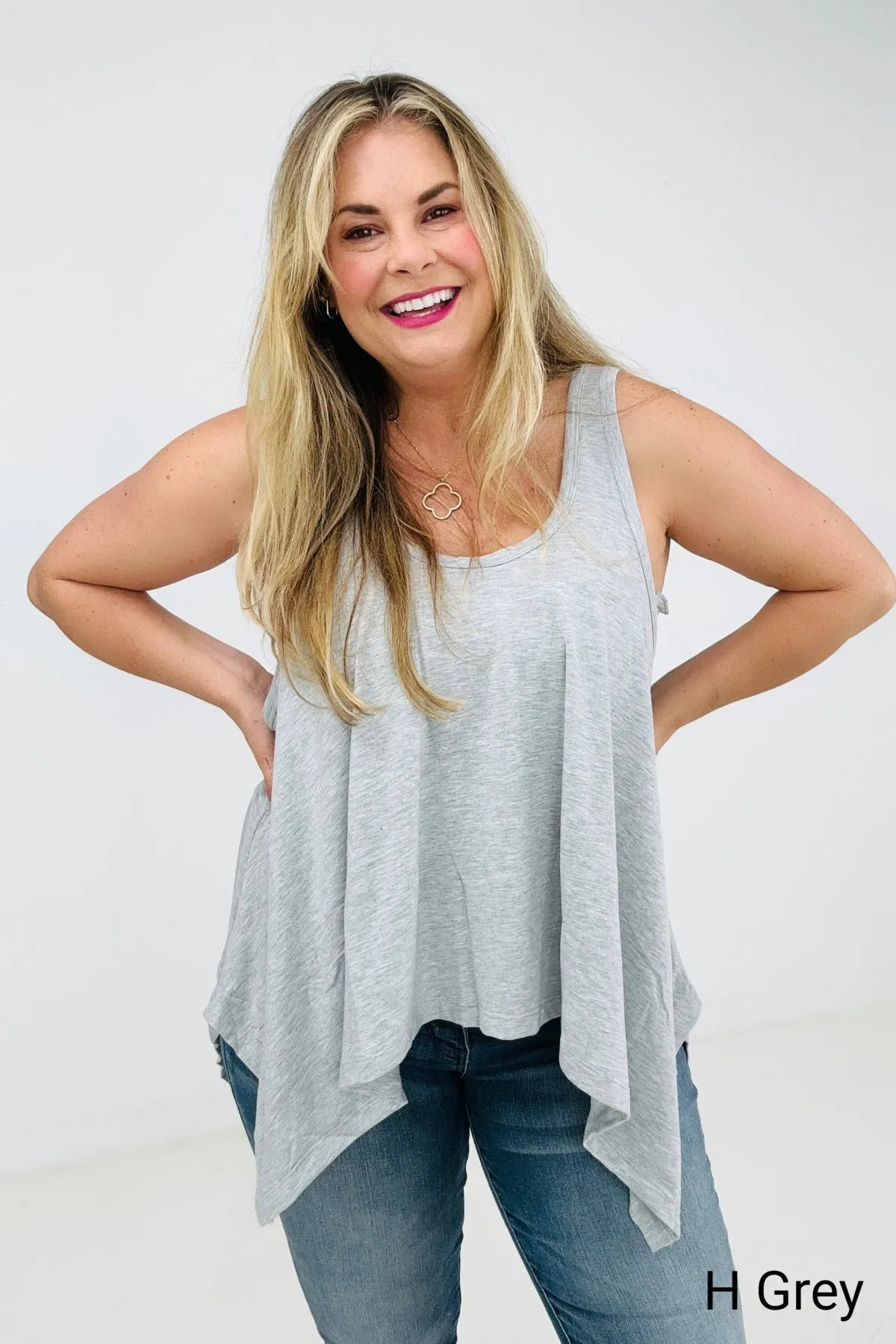 Boho Oversized Shark Bite Tank Top
