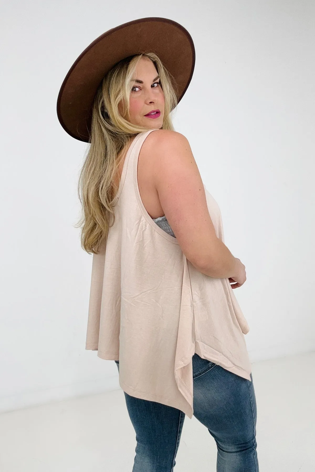 Boho Oversized Shark Bite Tank Top
