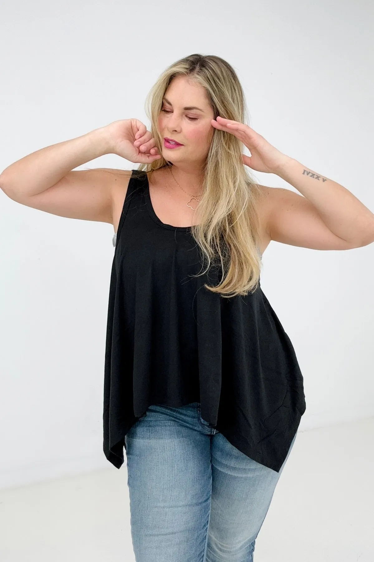Boho Oversized Shark Bite Tank Top