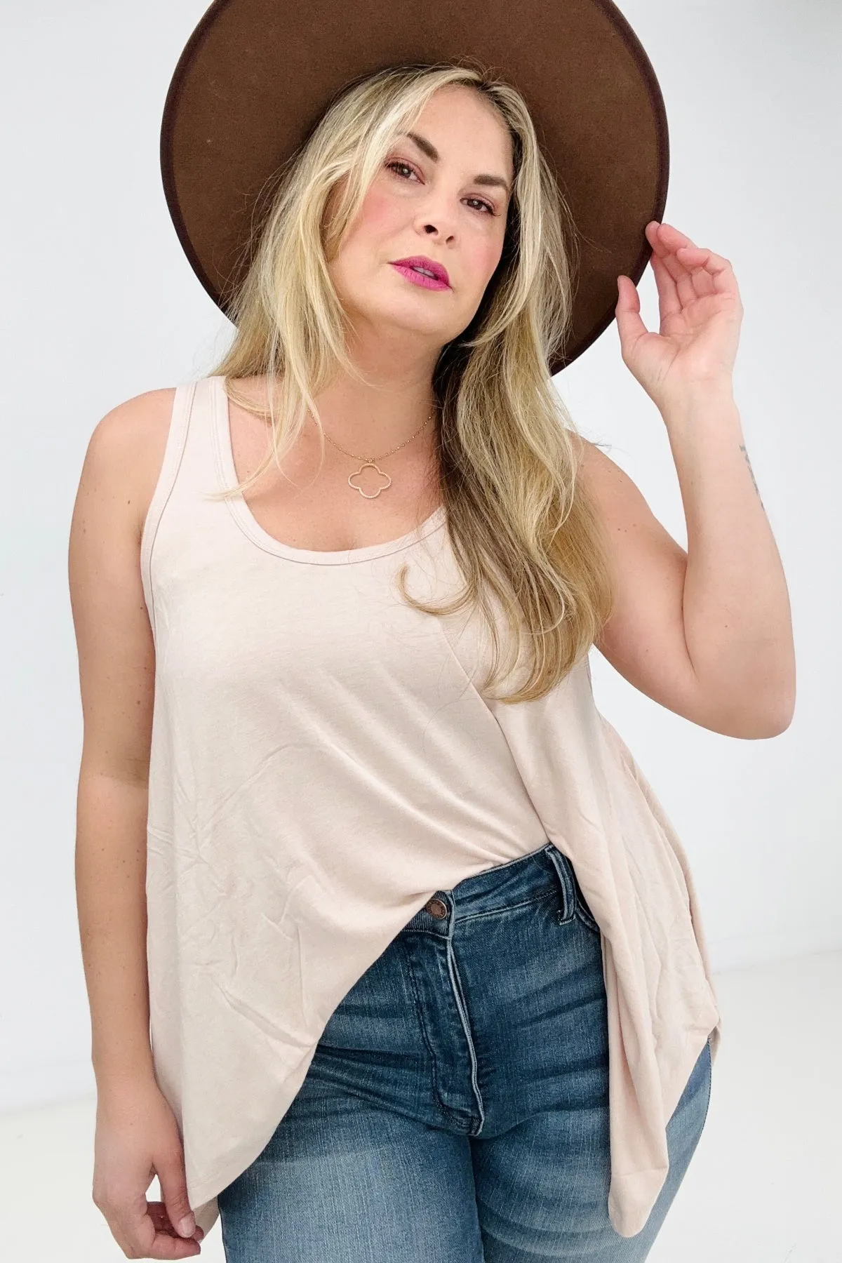 Boho Oversized Shark Bite Tank Top