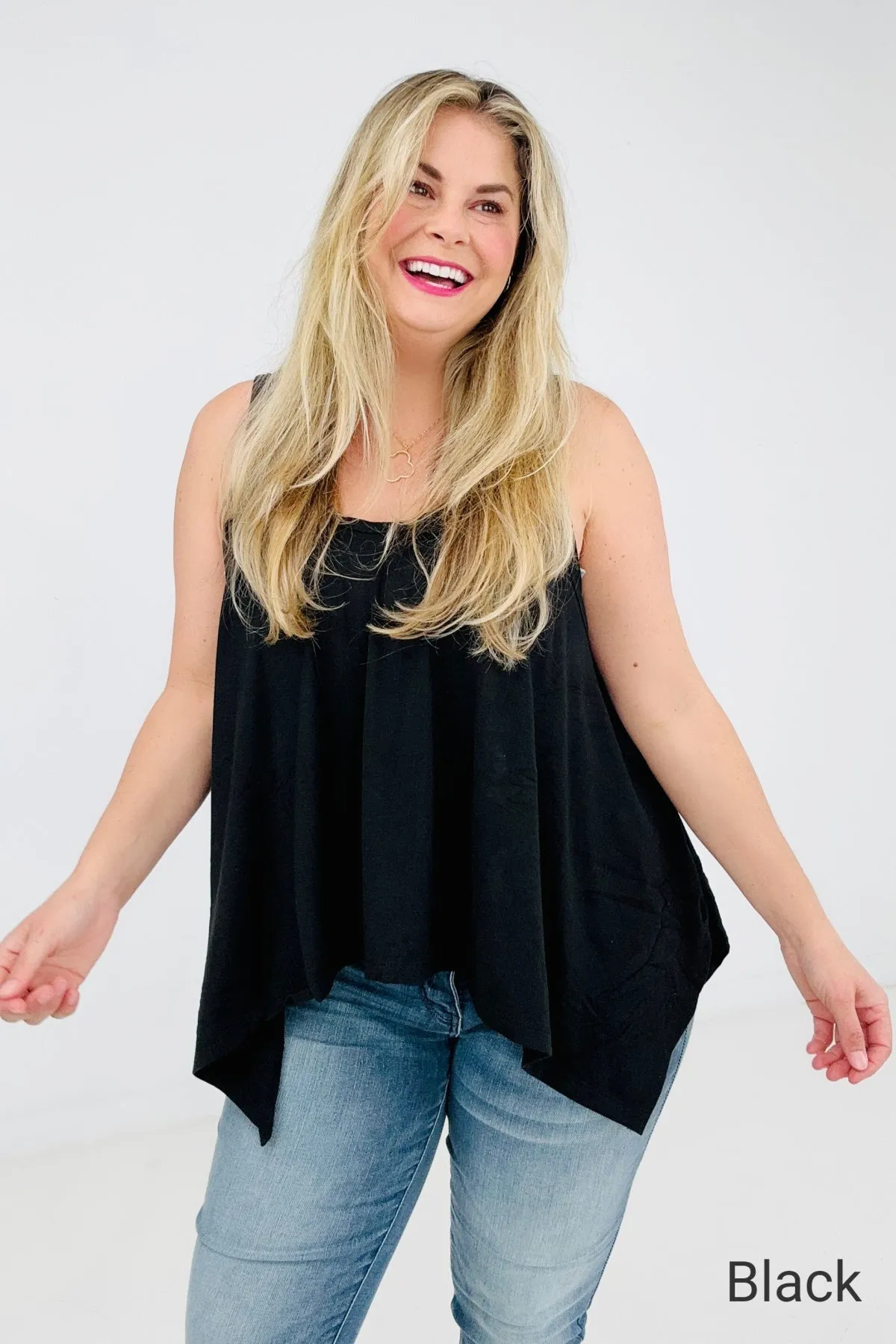 Boho Oversized Shark Bite Tank Top