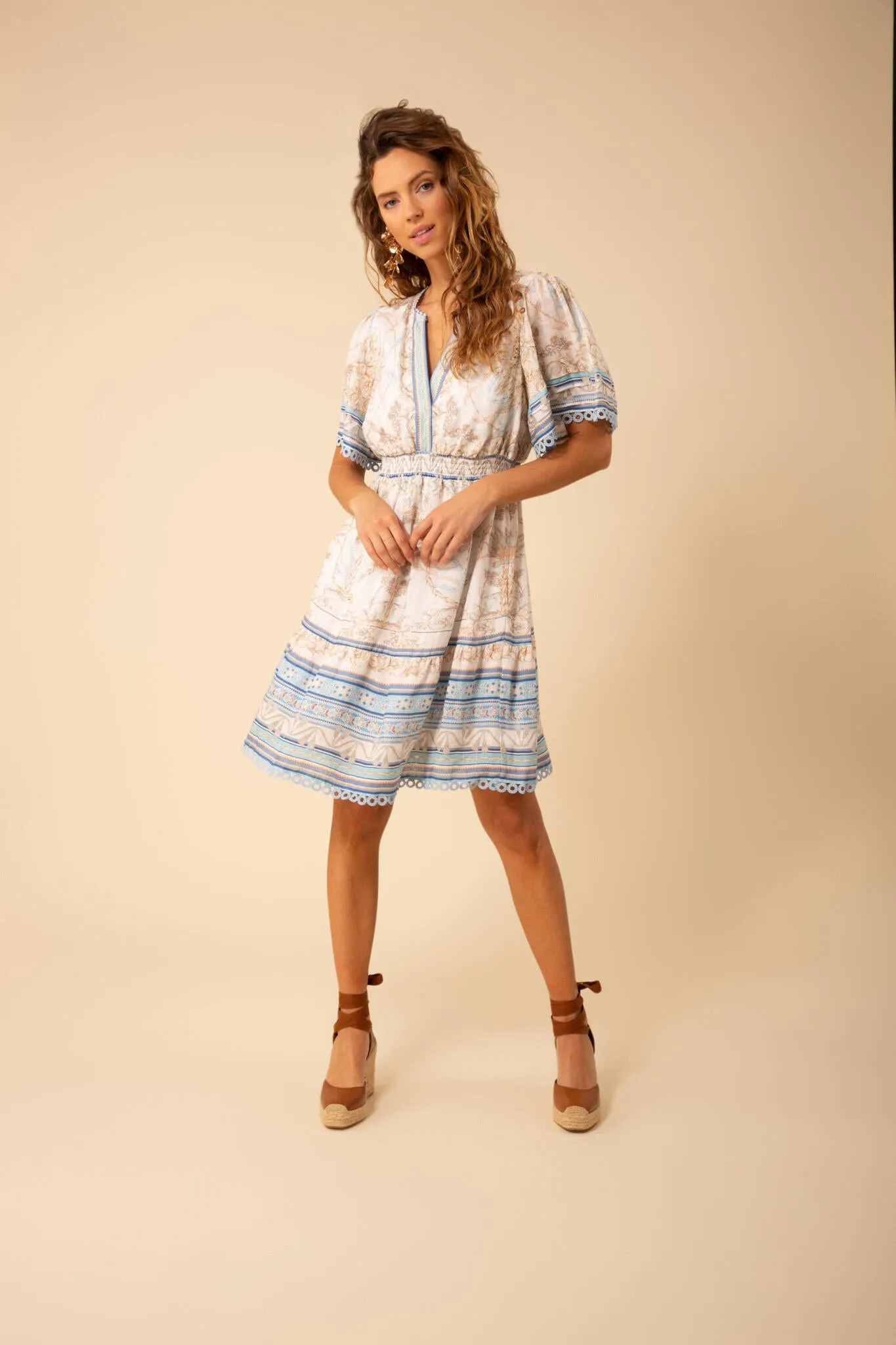 Callie Linen Dress - Light Blue