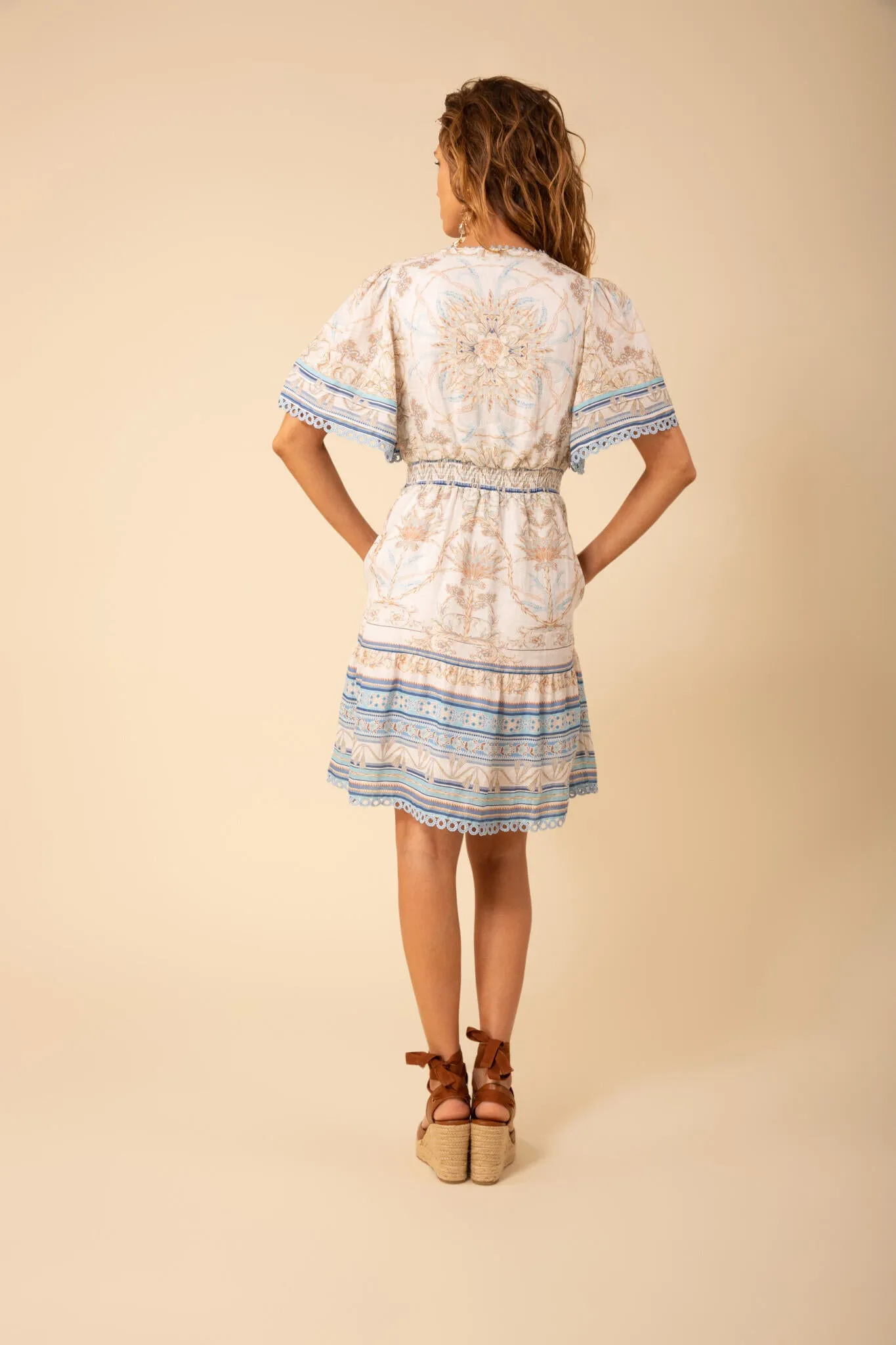 Callie Linen Dress - Light Blue