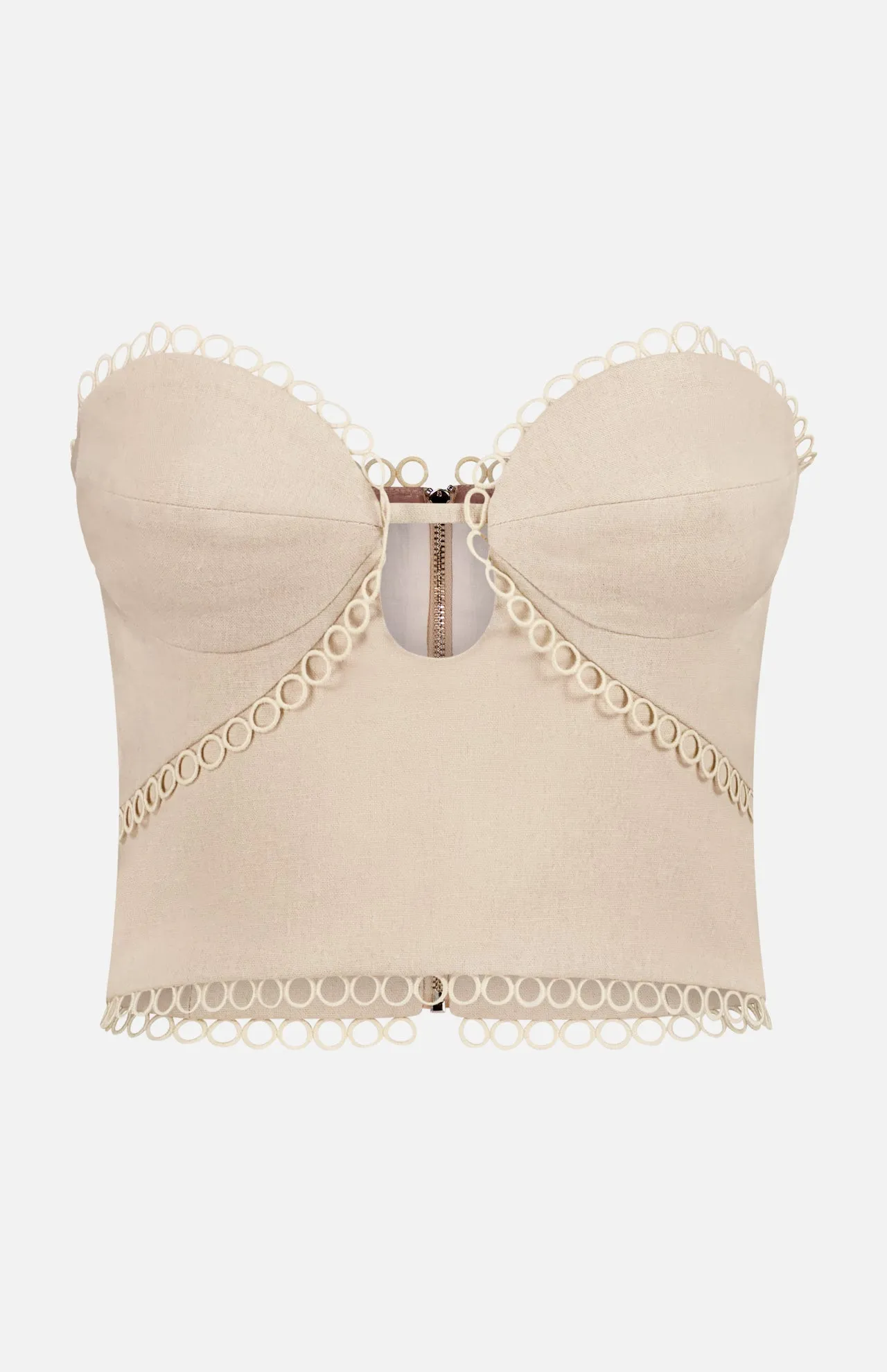 Candy Linen Strapless Crochet Top
