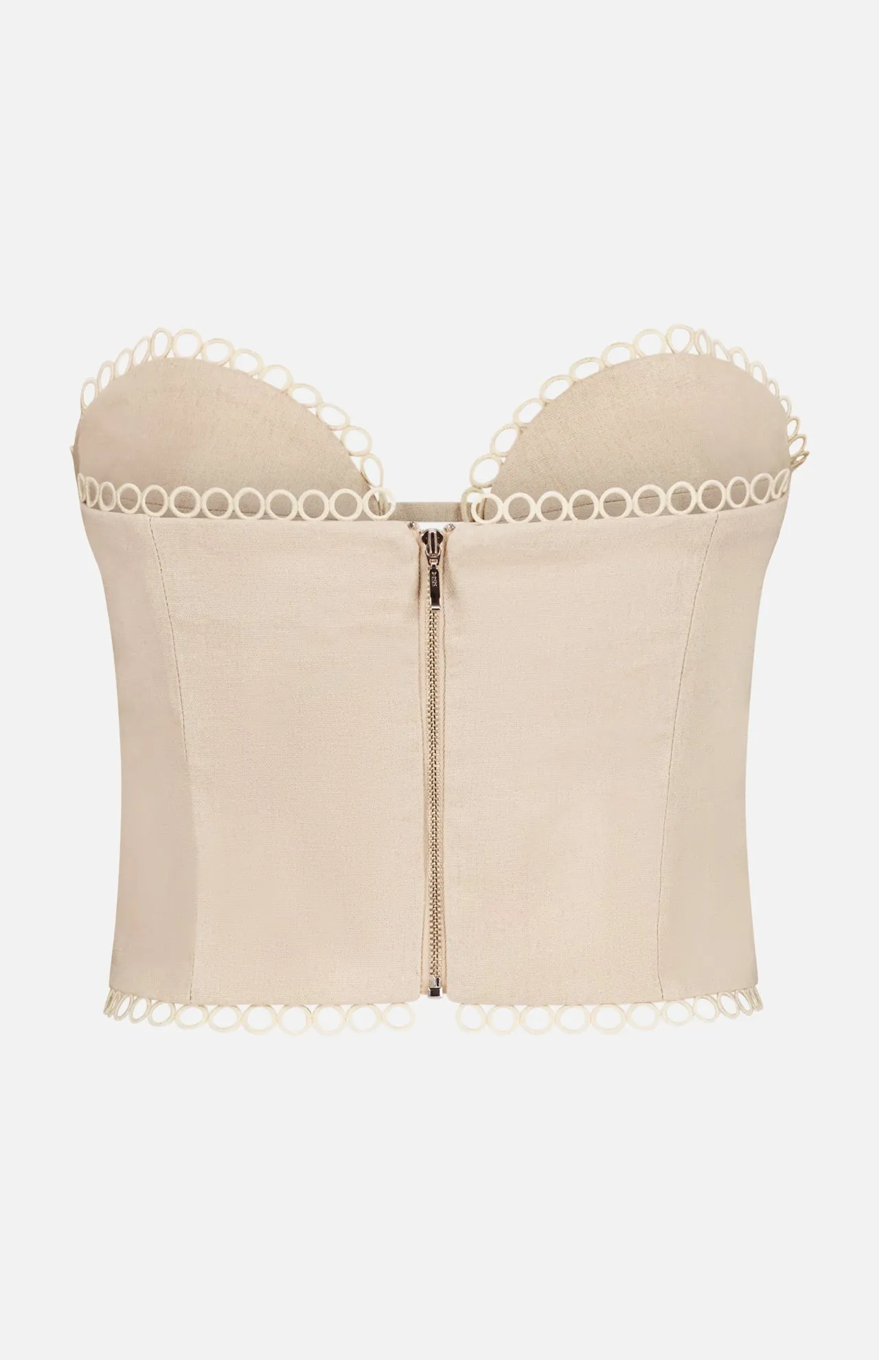 Candy Linen Strapless Crochet Top