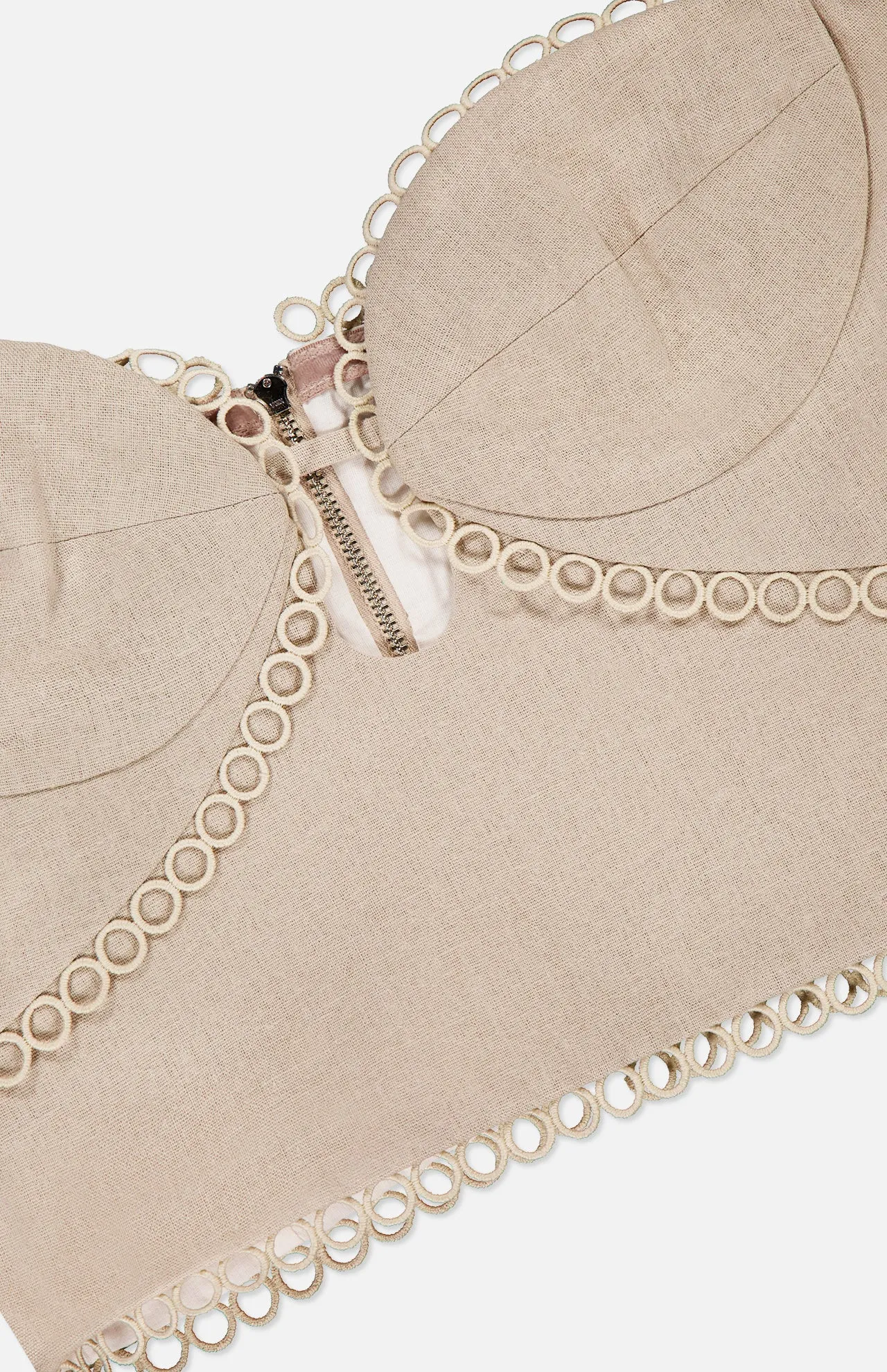 Candy Linen Strapless Crochet Top