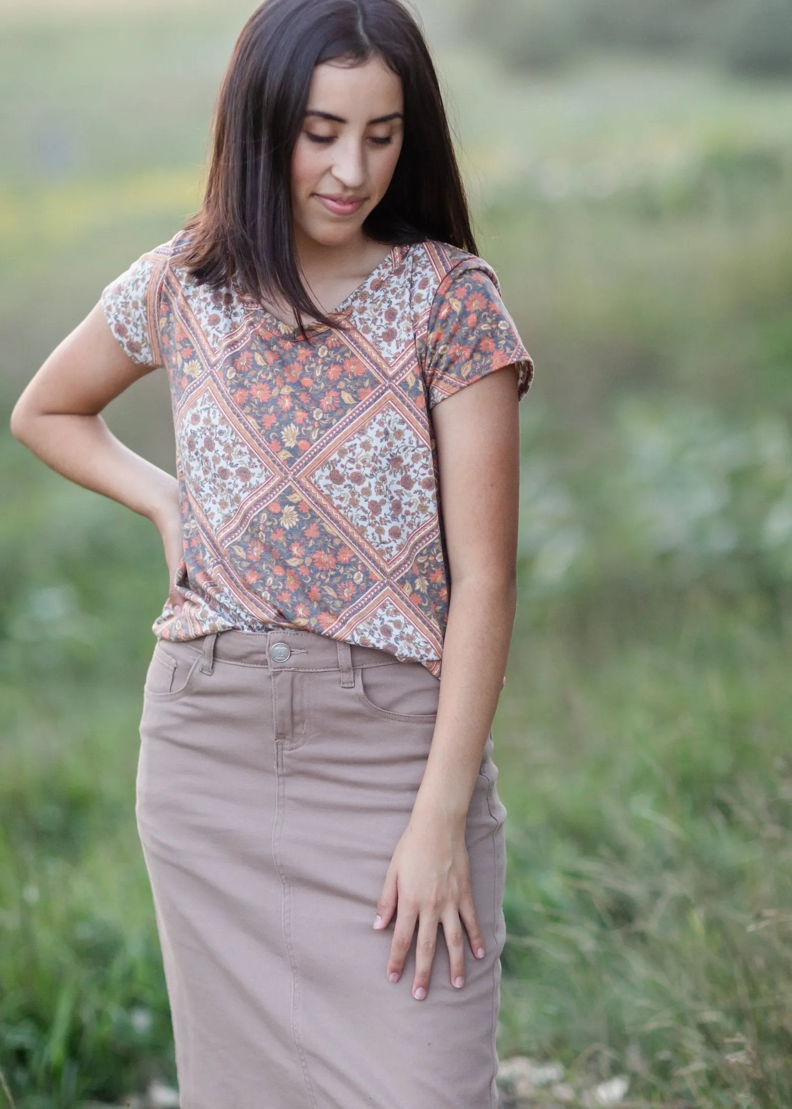 Casual Mosaic Print Top - FINAL SALE