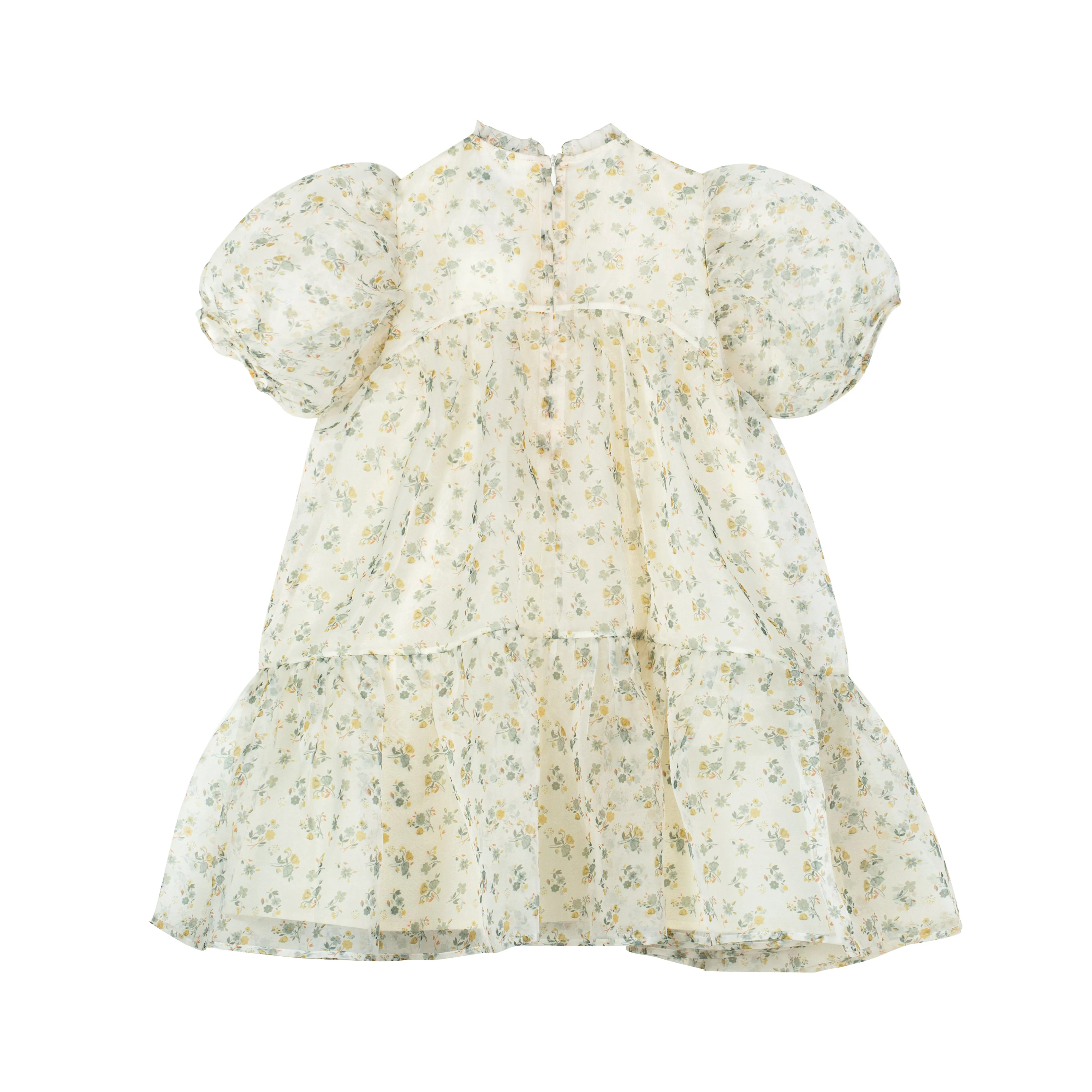 CERA UNA VOLTA PAOLA FLOWER ORGANZA  TIERED DRESS
