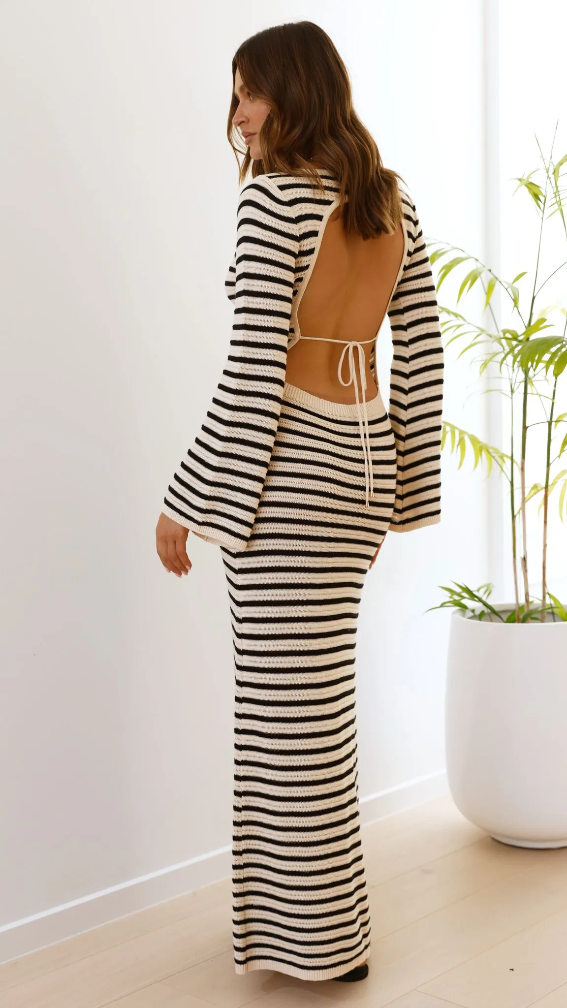 Cherie Knit Maxi Dress - Sand / Black