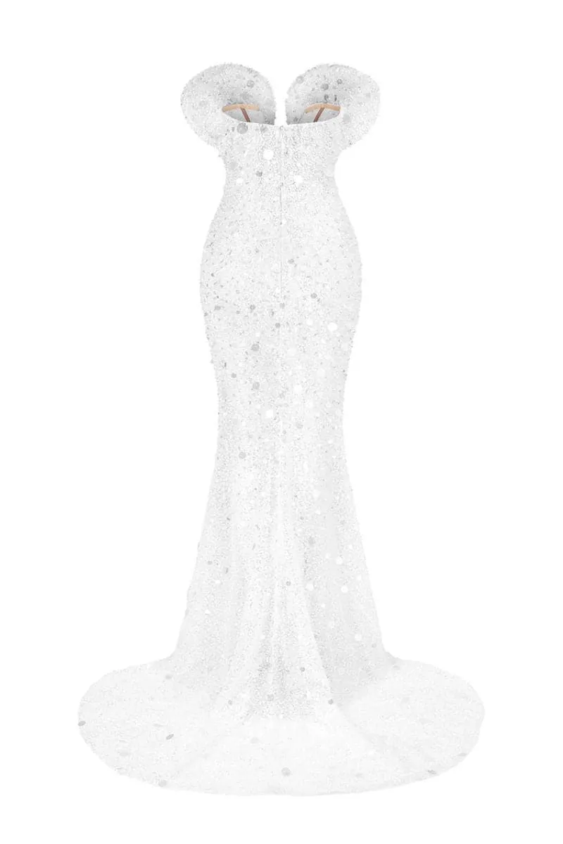 CHLOE OFF-SHOULDER BEADED MERMAID GOWN