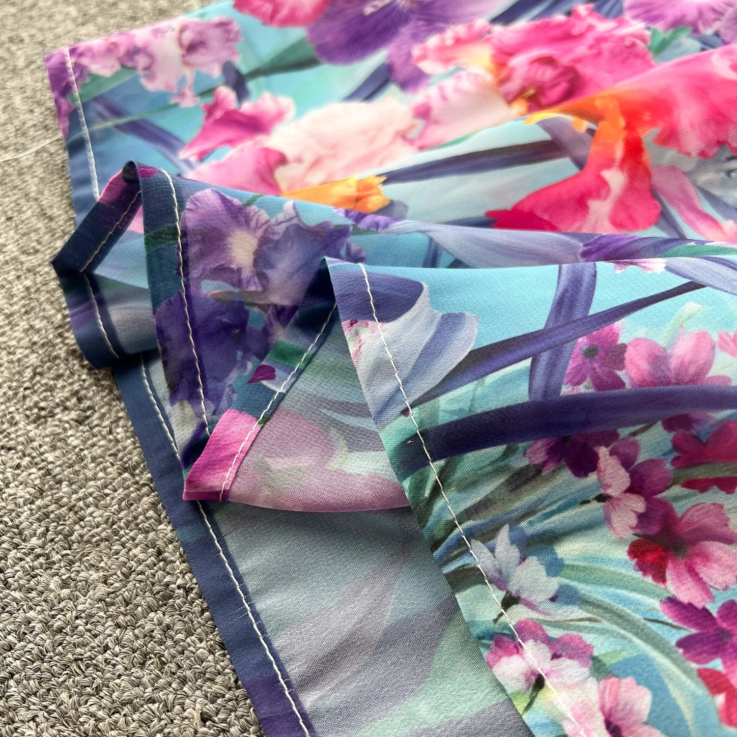Courtly Stretchy Floral Chiffon Dress