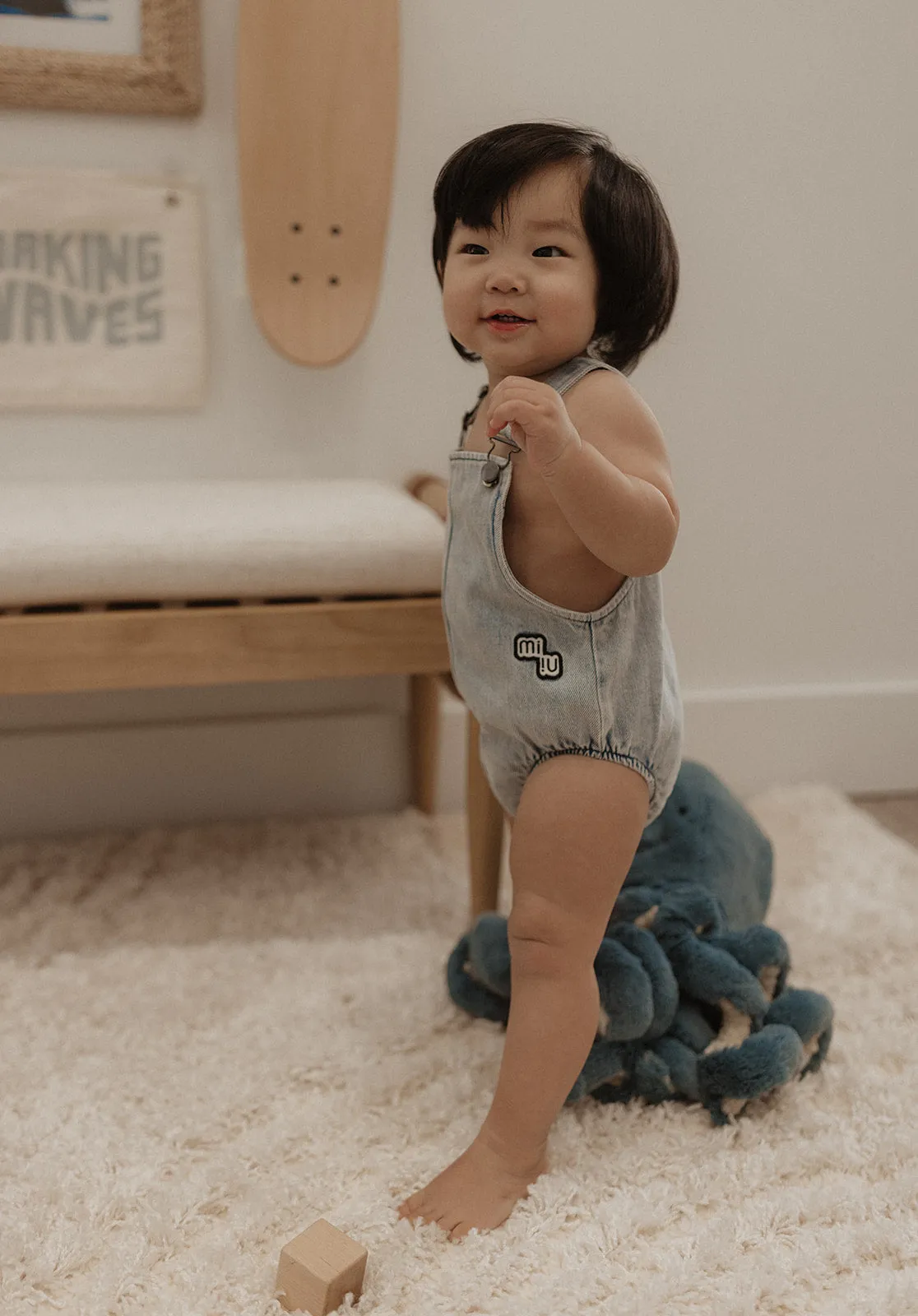 CREW MINI DENIM OVERALL BUBBLE