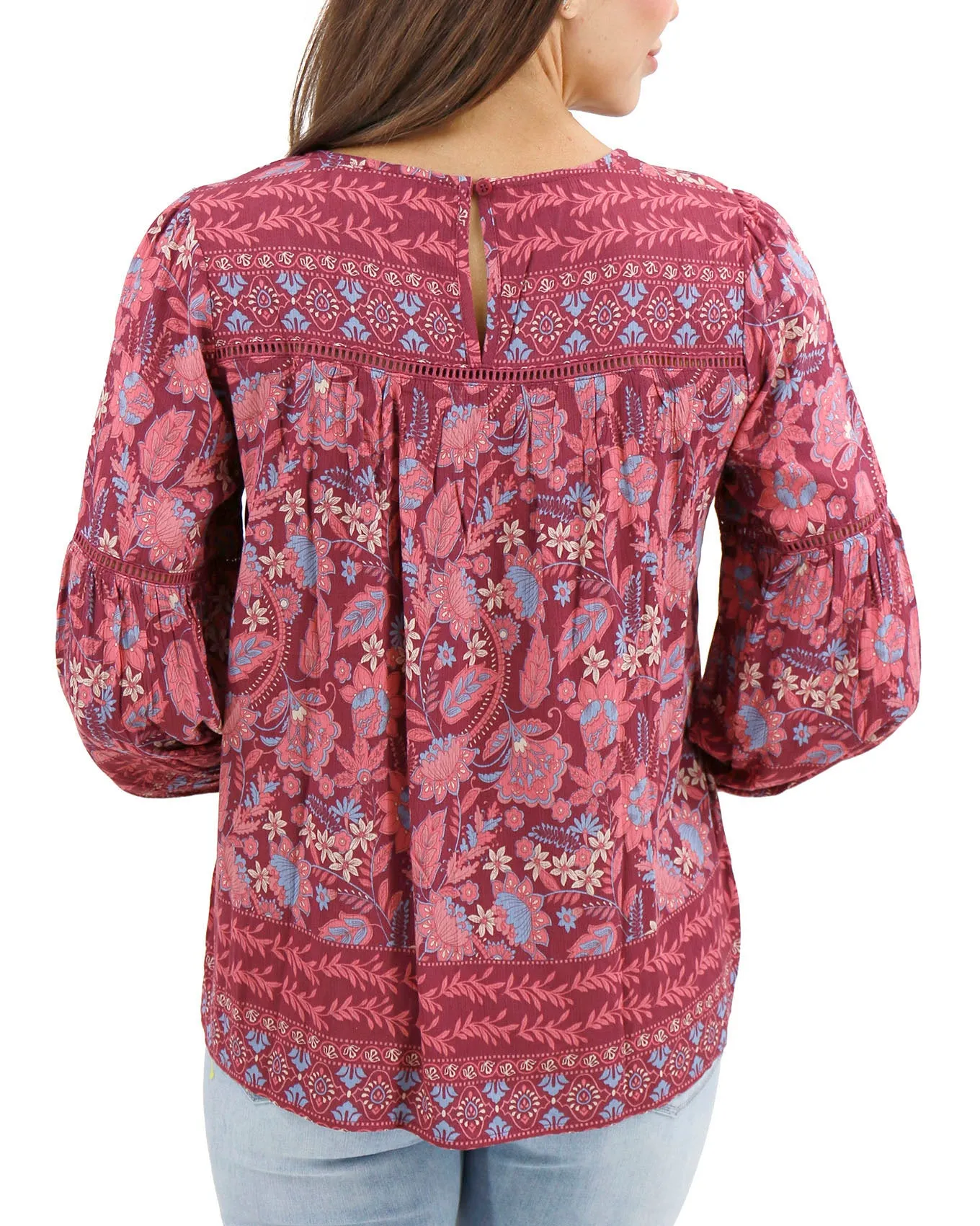 Daydream Boho Wine Floral Top