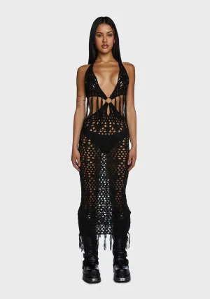 Distraction Open Knit Maxi Dress
