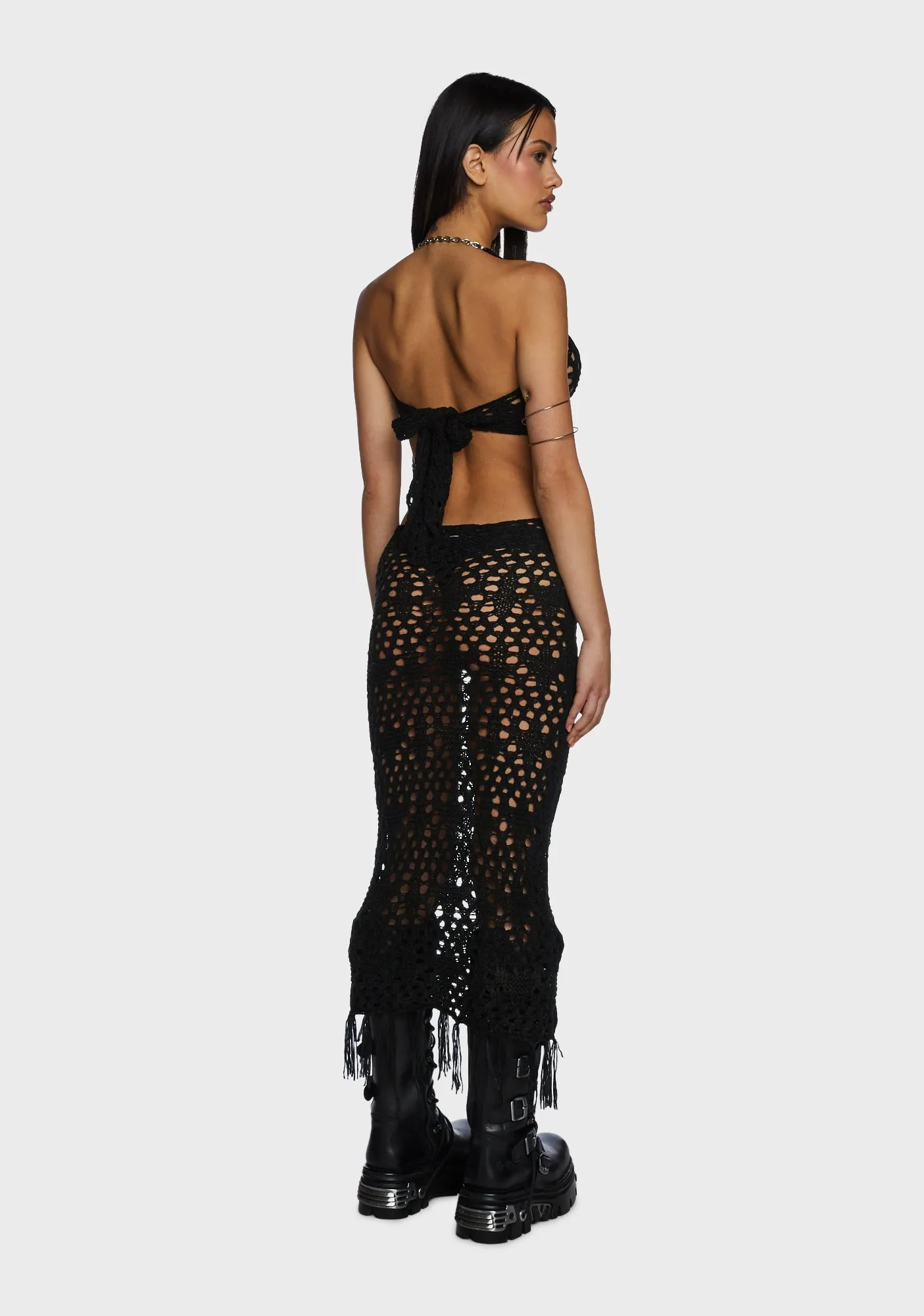 Distraction Open Knit Maxi Dress