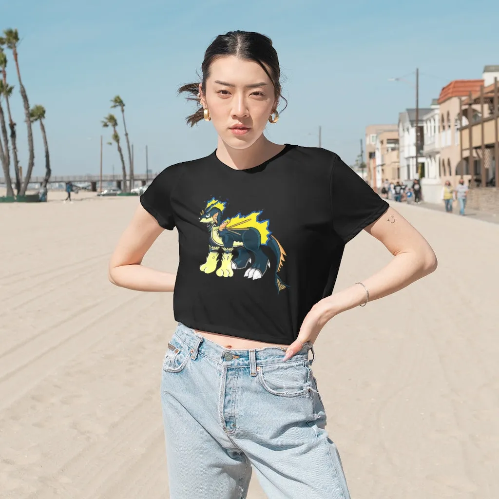Doffis Women's Flowy Cropped Tee