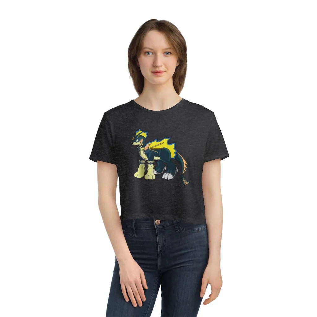 Doffis Women's Flowy Cropped Tee