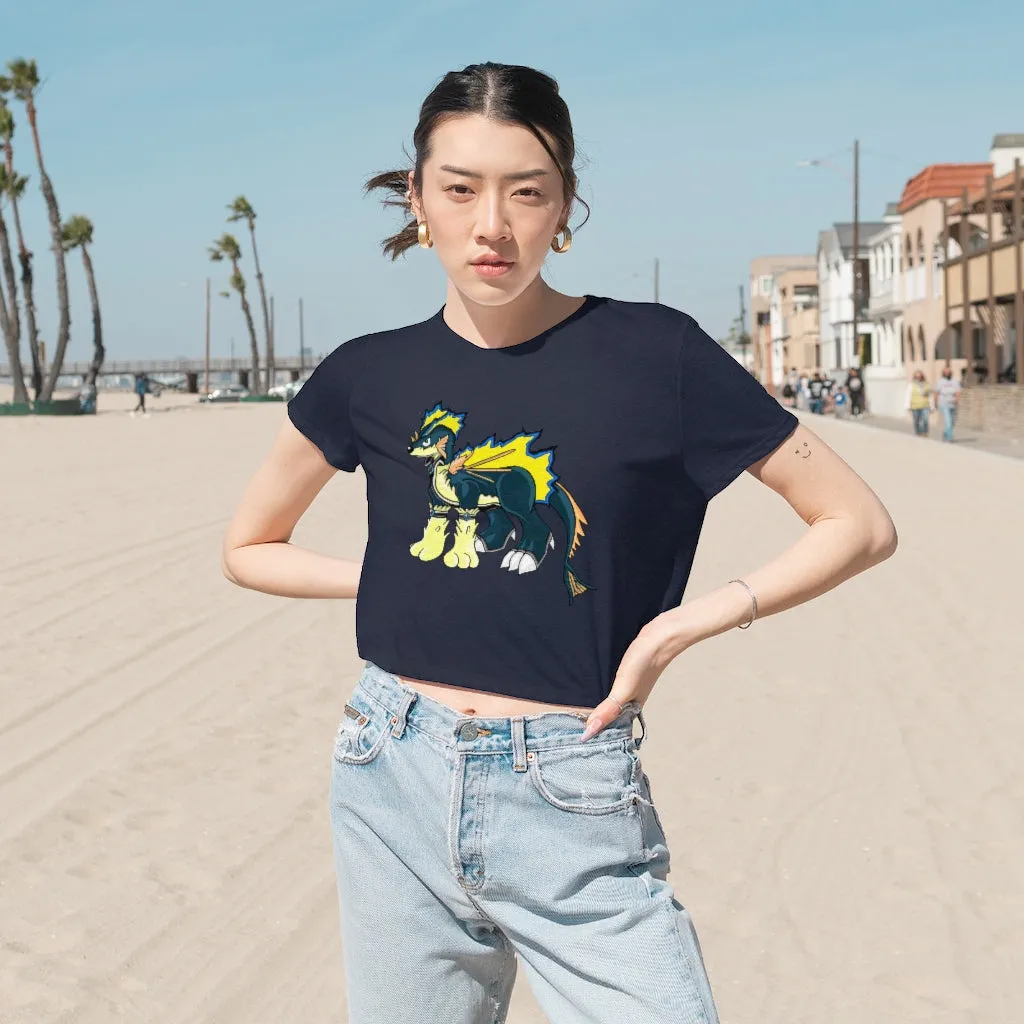 Doffis Women's Flowy Cropped Tee