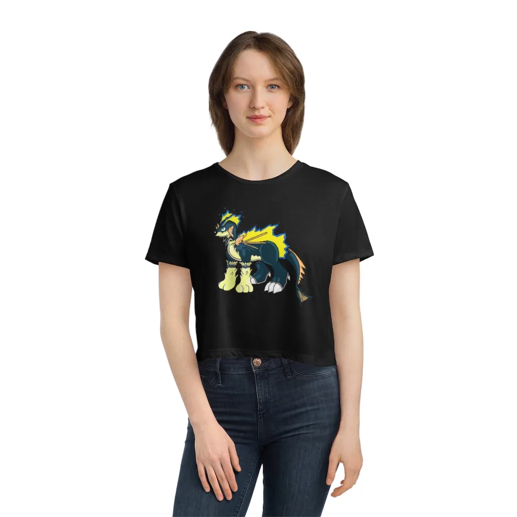 Doffis Women's Flowy Cropped Tee