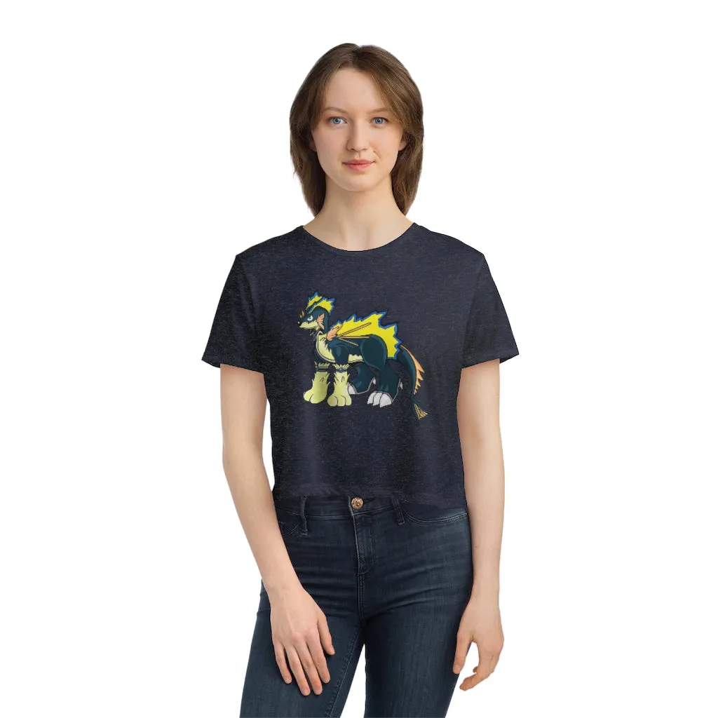 Doffis Women's Flowy Cropped Tee