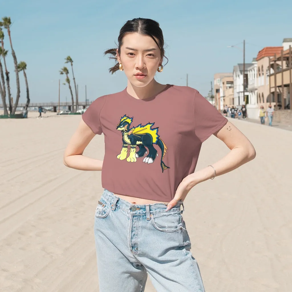 Doffis Women's Flowy Cropped Tee