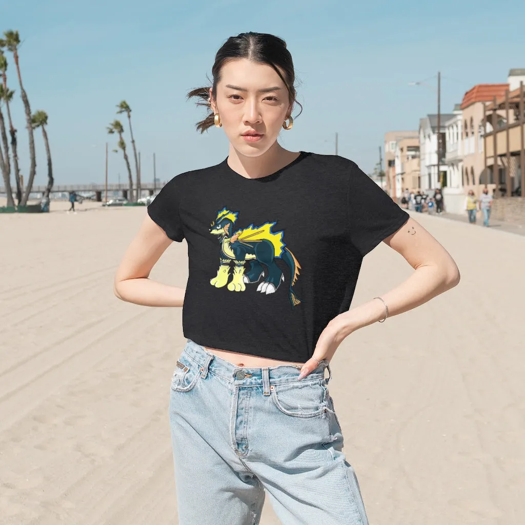 Doffis Women's Flowy Cropped Tee