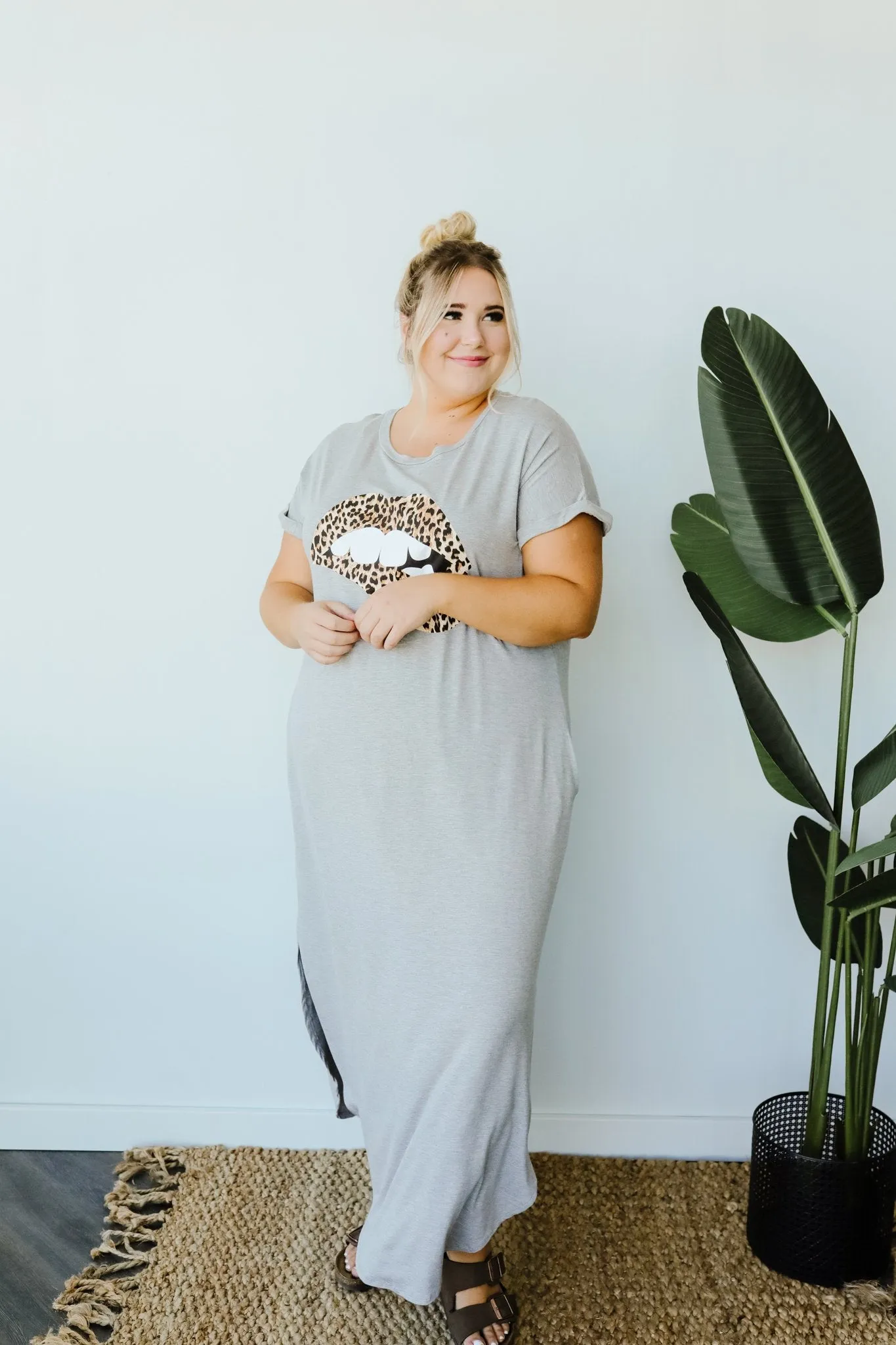 Don't Give Me Any Lip Maxi In Heather Gray