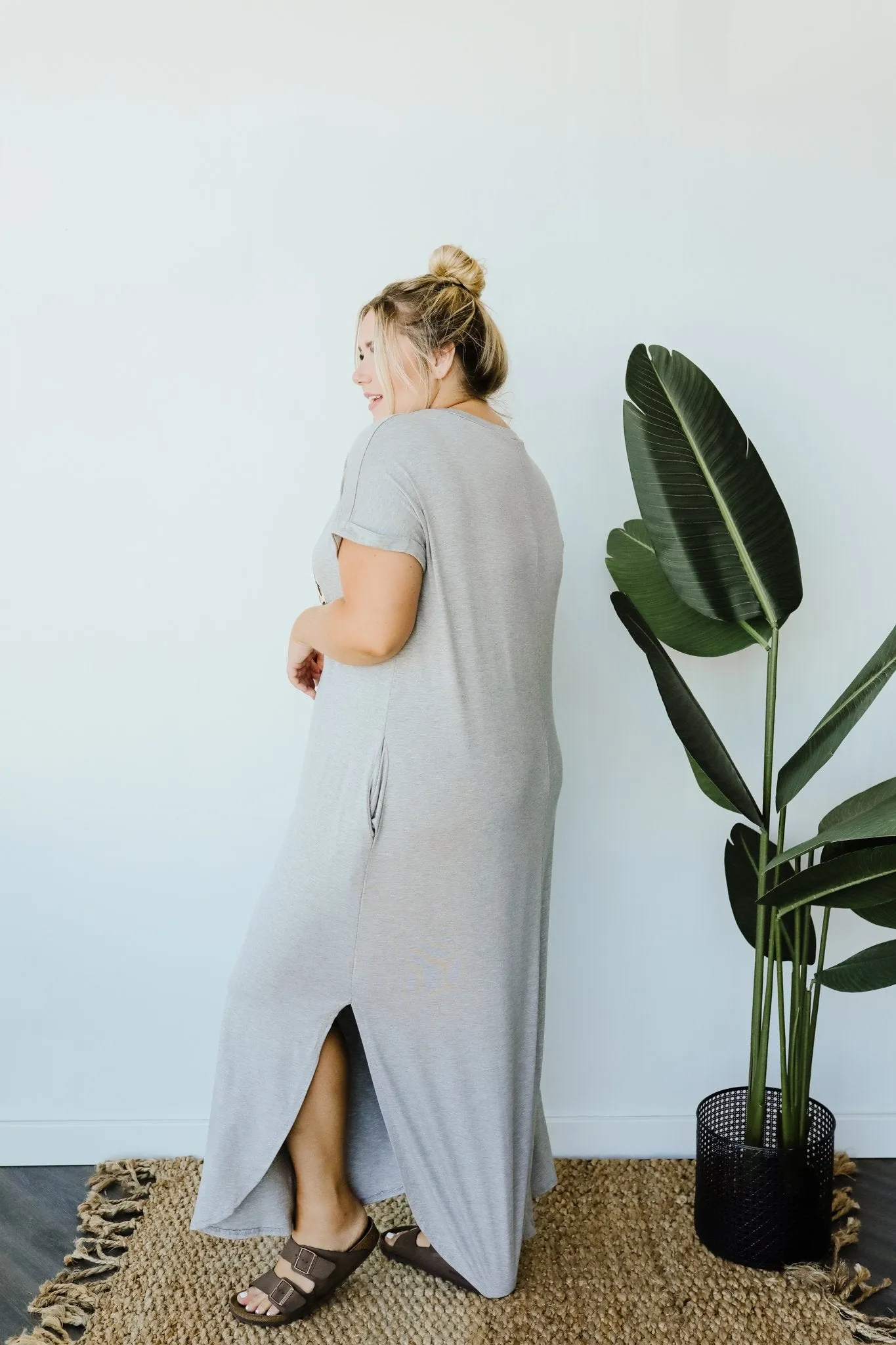 Don't Give Me Any Lip Maxi In Heather Gray