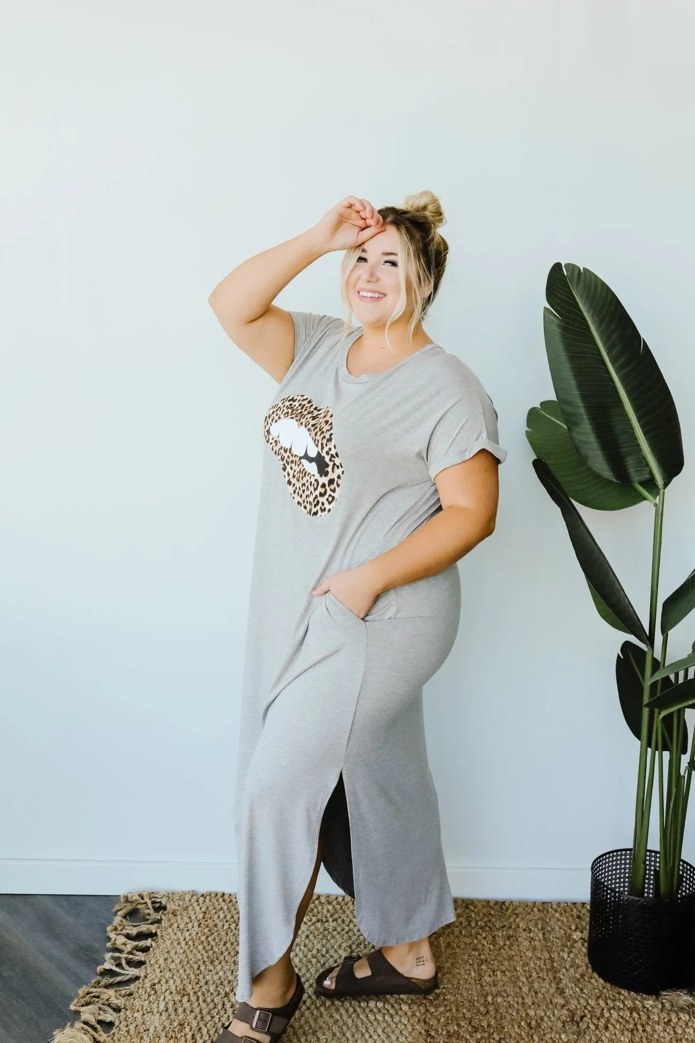 Don't Give Me Any Lip Maxi In Heather Gray