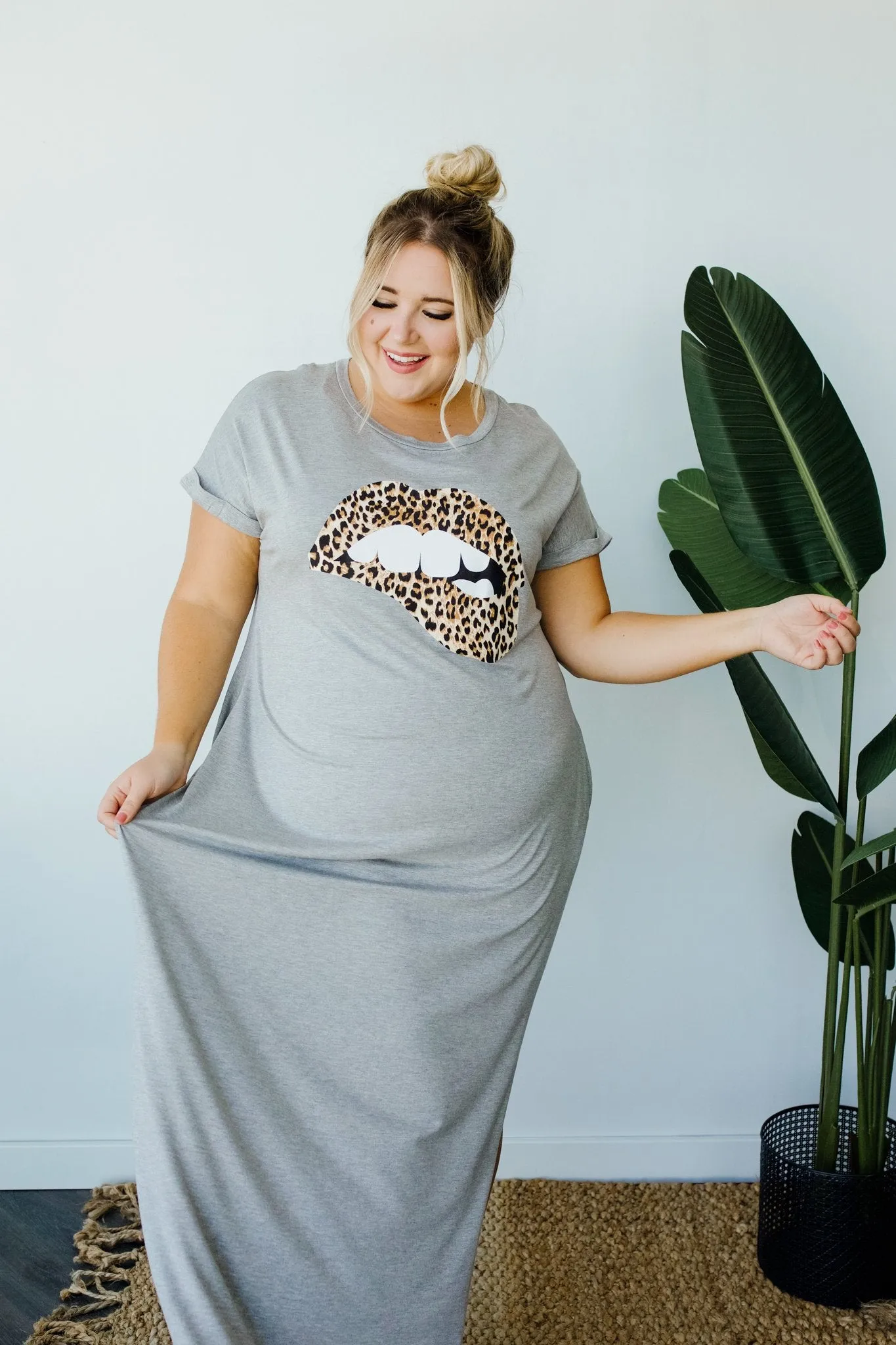Don't Give Me Any Lip Maxi In Heather Gray