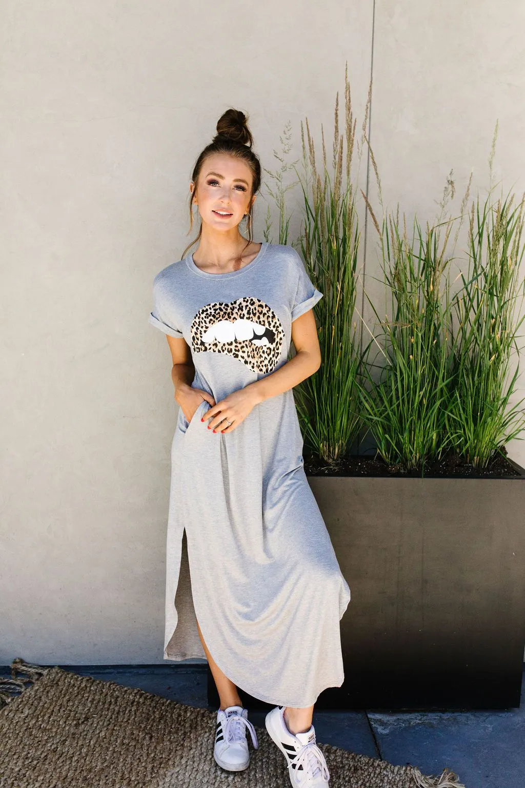 Don't Give Me Any Lip Maxi In Heather Gray