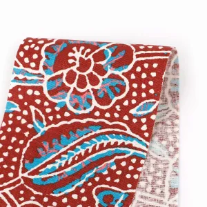 Dotted Camelia Stretch Linen / Cotton - Terra Rosa