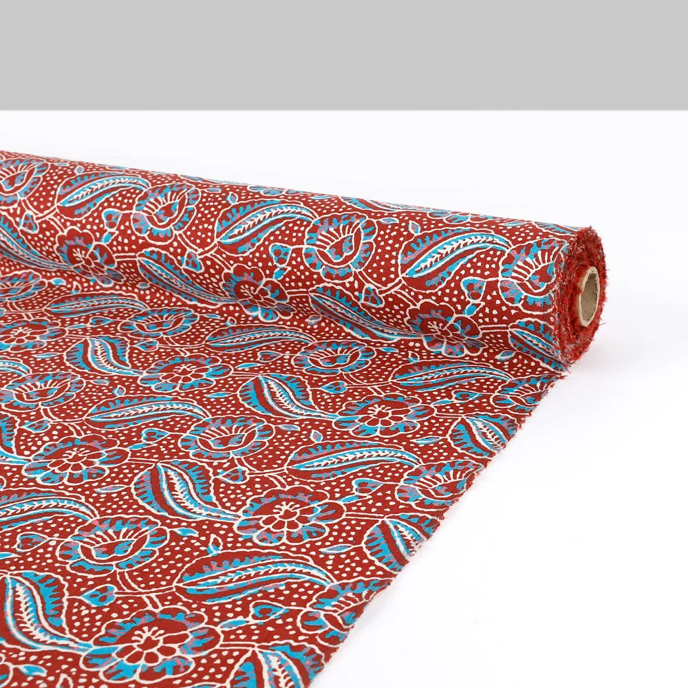 Dotted Camelia Stretch Linen / Cotton - Terra Rosa
