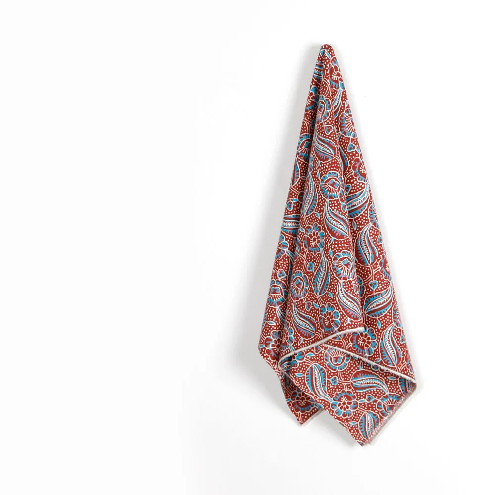 Dotted Camelia Stretch Linen / Cotton - Terra Rosa