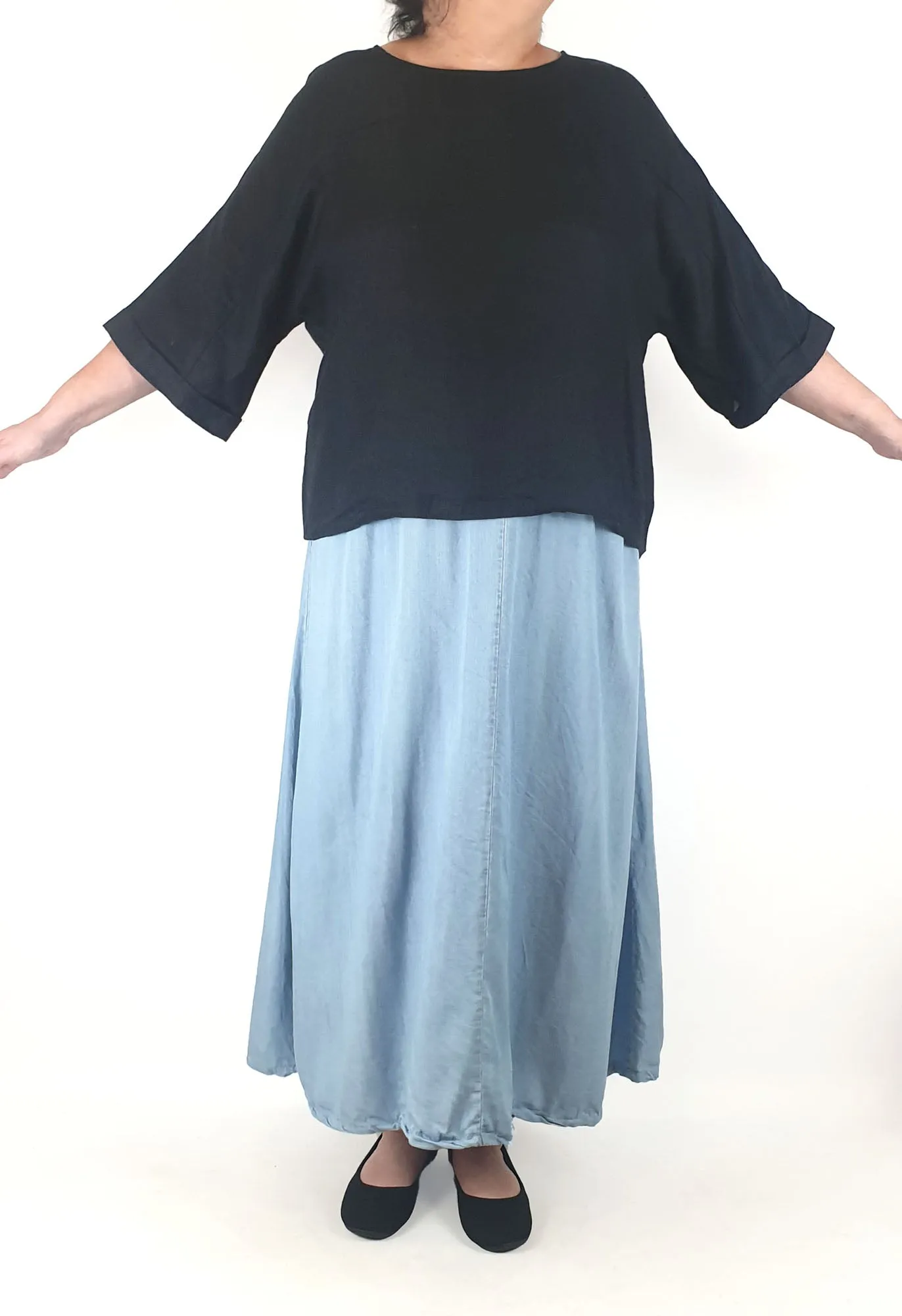 Eb&Ive black linen top one size